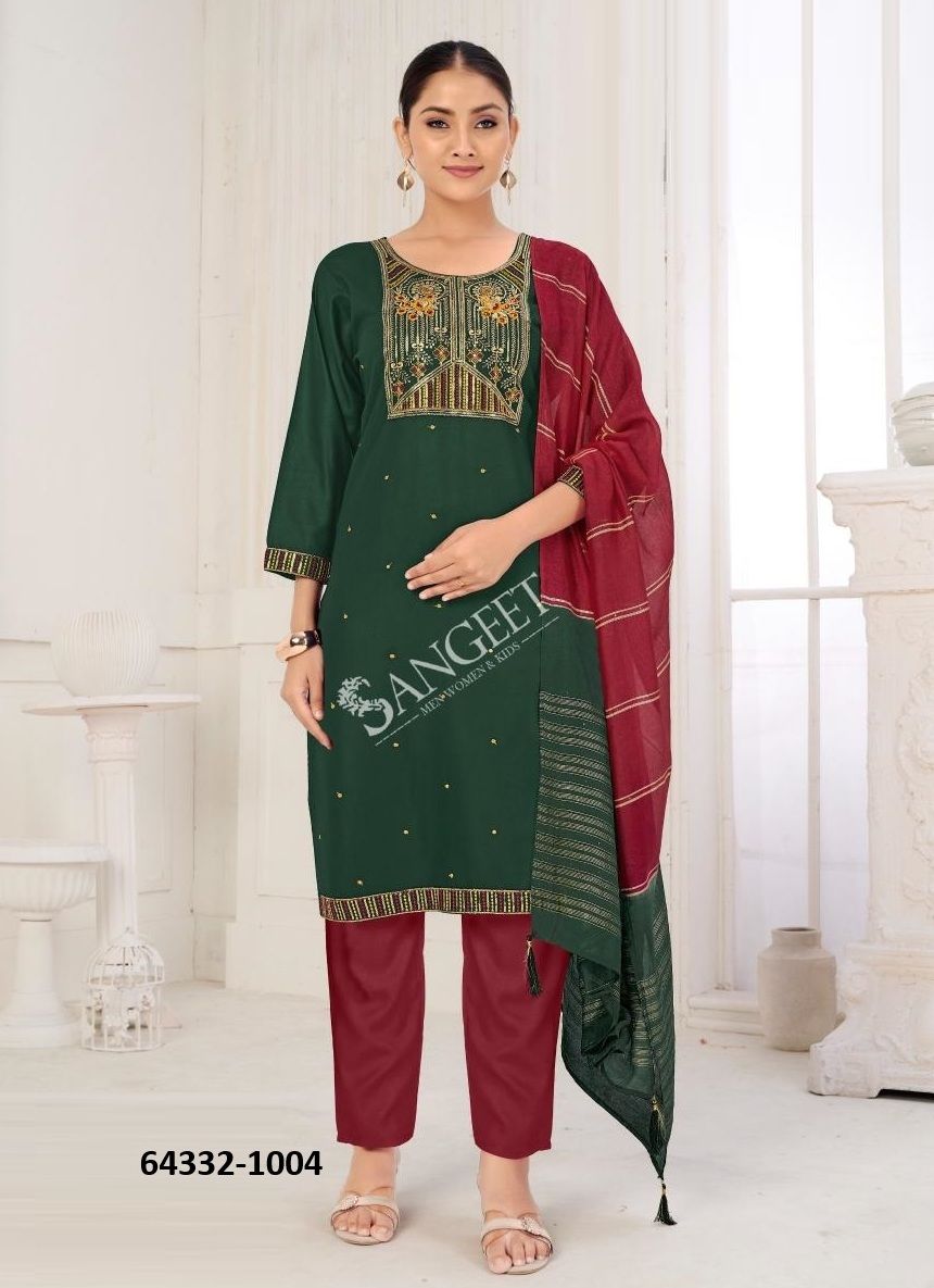 MAHIRA 3 - Catalog # 64332 (Set of 6 Readymade Salwar Suits)