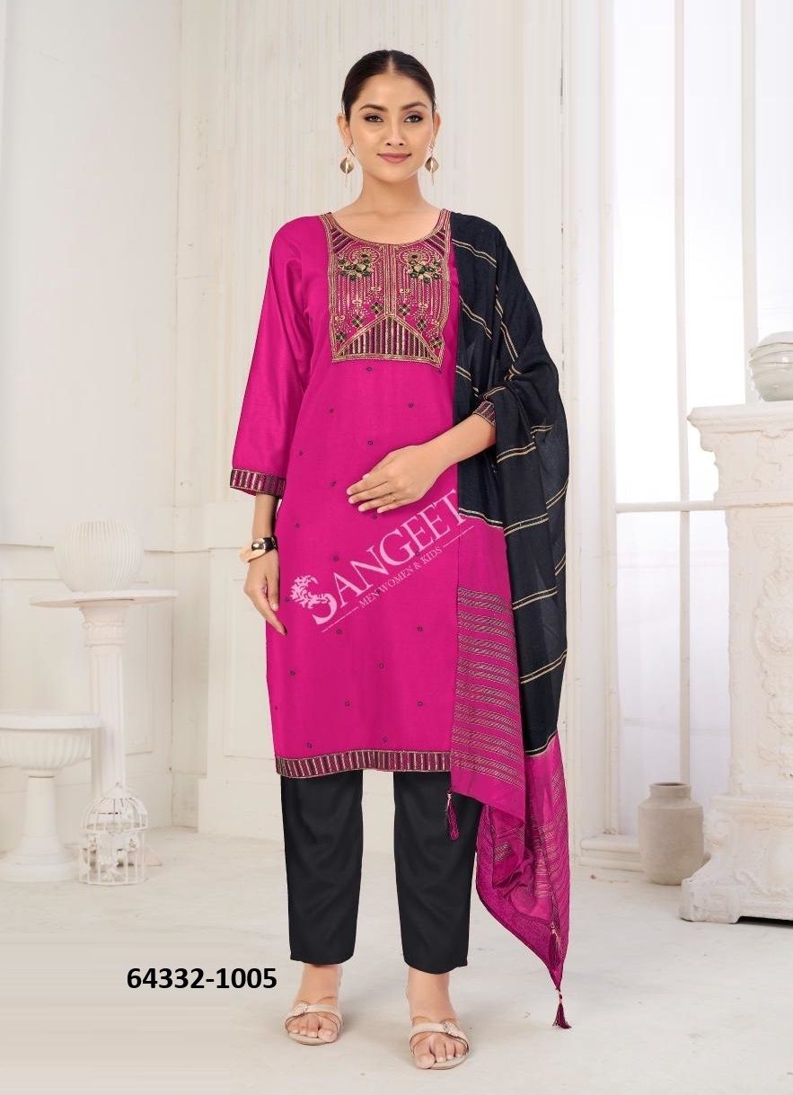MAHIRA 3 - Catalog # 64332 (Set of 6 Readymade Salwar Suits)