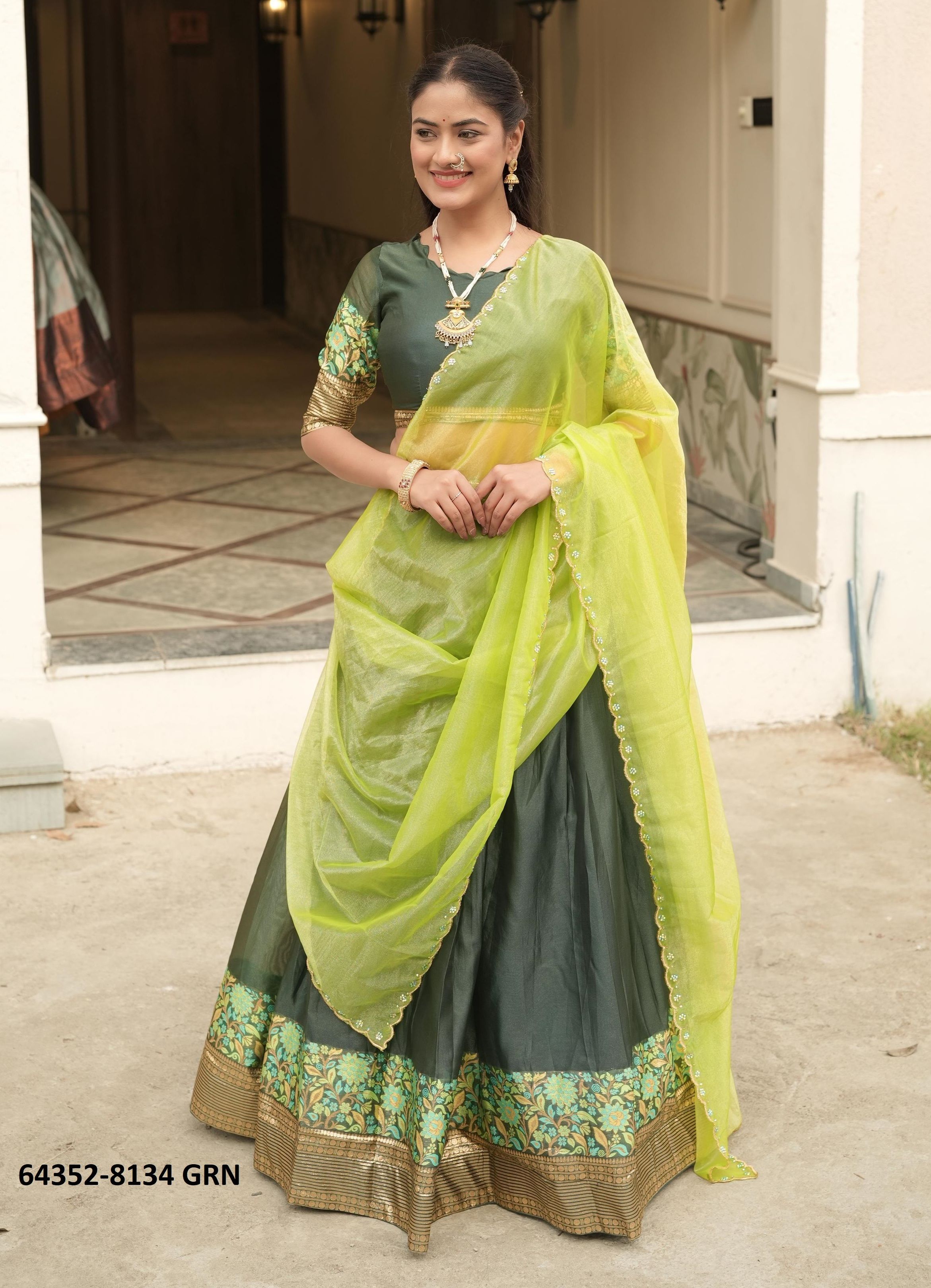 SERIES 8134 - Catalog # 64352 (Set of 4 Semi-Stitched Lehengas) SERIES 8134 - Catalog # 64352 (Set of 4 Semi-Stitched Lehengas)