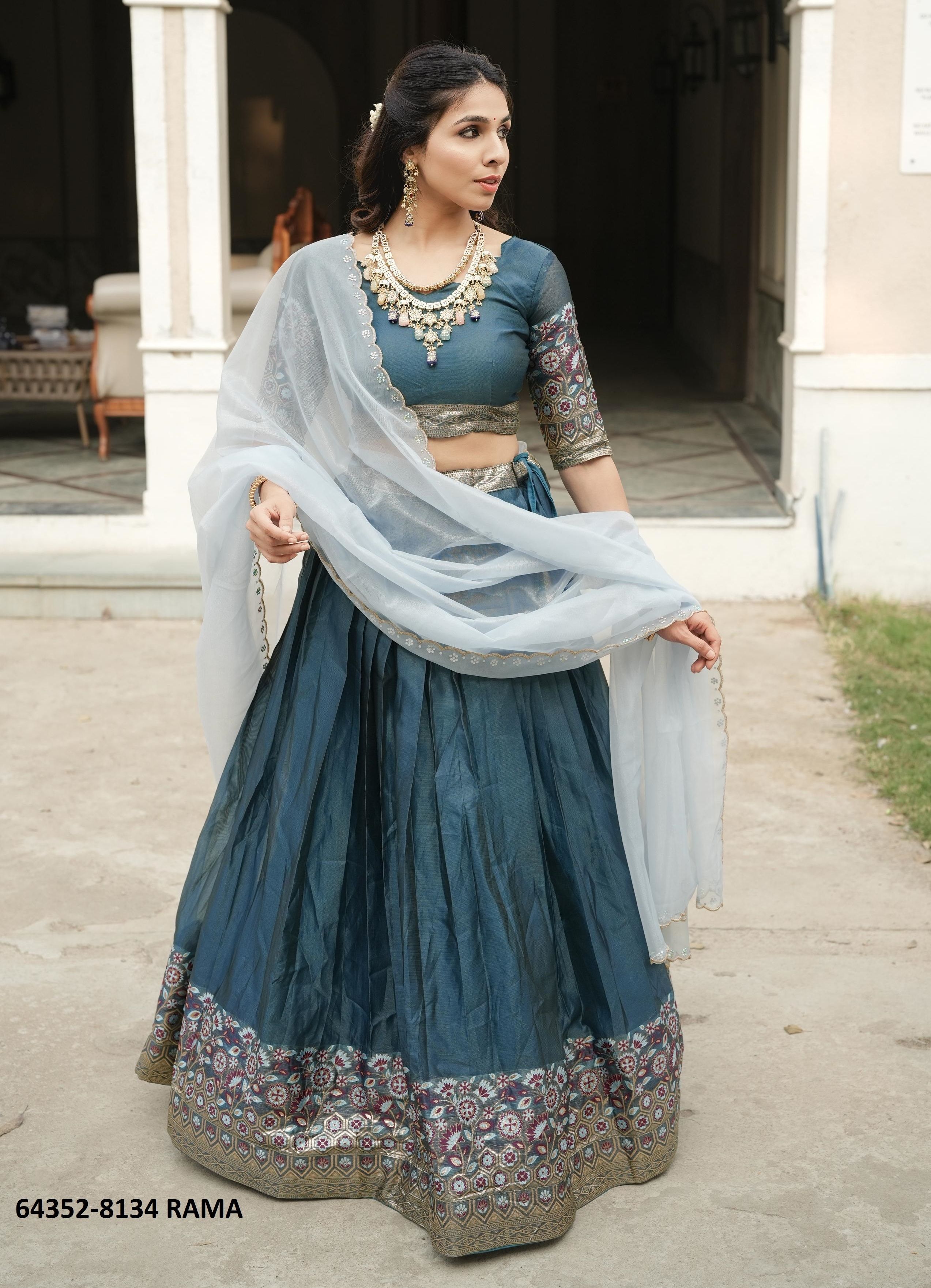 SERIES 8134 - Catalog # 64352 (Set of 4 Semi-Stitched Lehengas) SERIES 8134 - Catalog # 64352 (Set of 4 Semi-Stitched Lehengas)