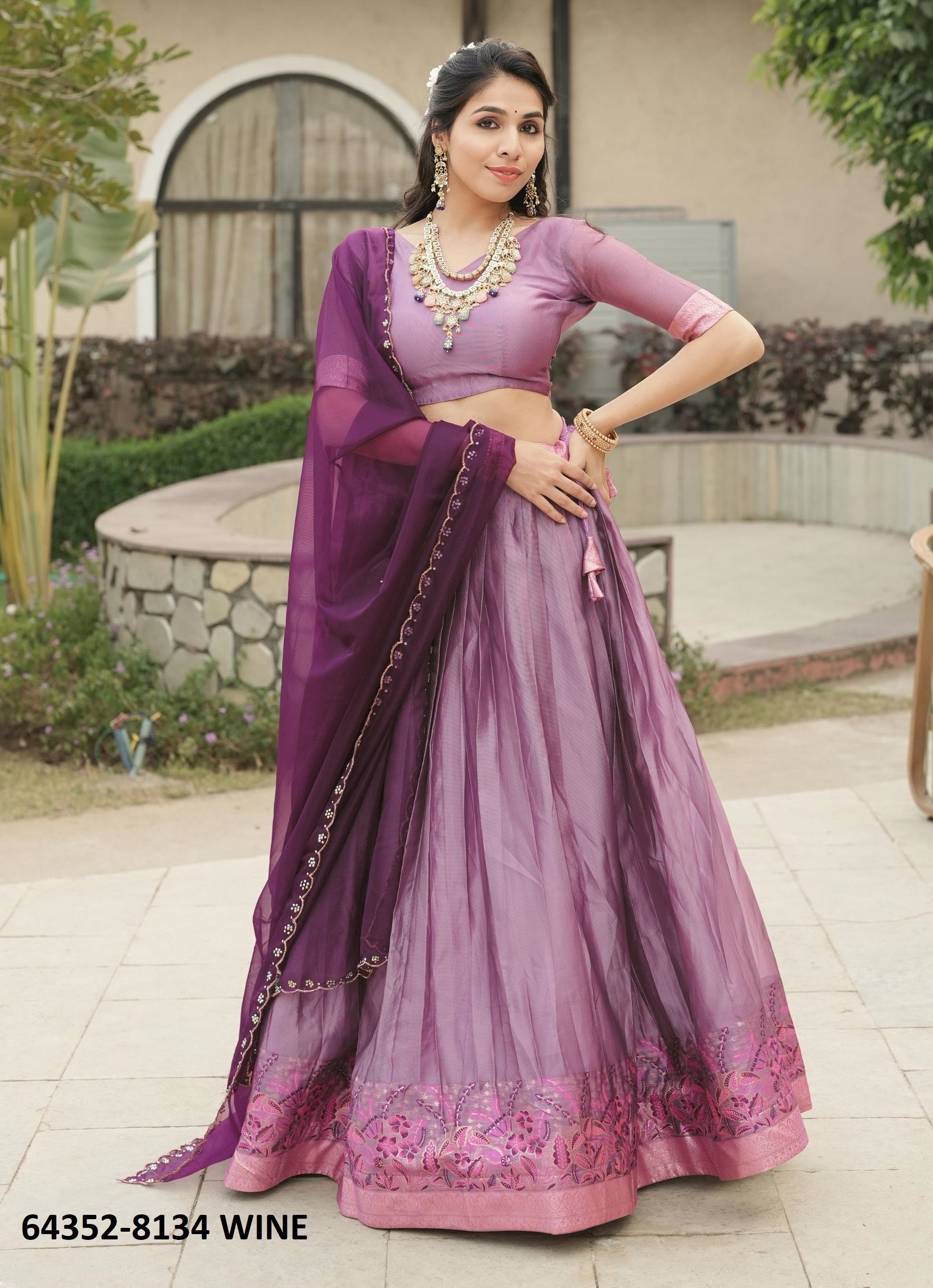 SERIES 8134 - Catalog # 64352 (Set of 4 Semi-Stitched Lehengas) SERIES 8134 - Catalog # 64352 (Set of 4 Semi-Stitched Lehengas)