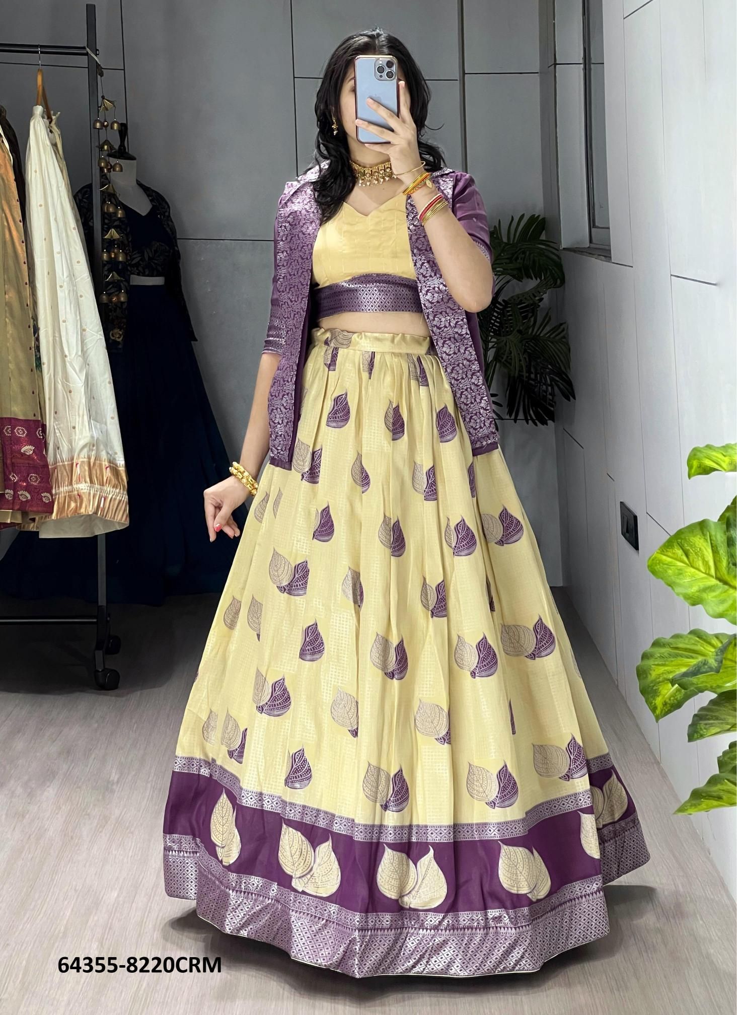 SERIES 8220 - Catalog # 64355 (Set of 4 Semi-Stitched Lehengas) SERIES 8220 - Catalog # 64355 (Set of 4 Semi-Stitched Lehengas)