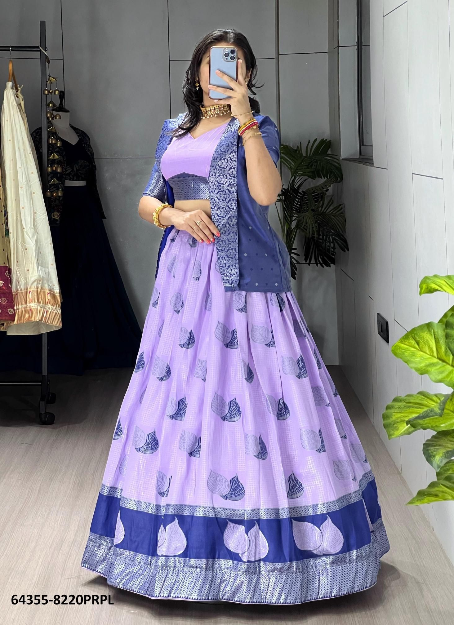 SERIES 8220 - Catalog # 64355 (Set of 4 Semi-Stitched Lehengas) SERIES 8220 - Catalog # 64355 (Set of 4 Semi-Stitched Lehengas)