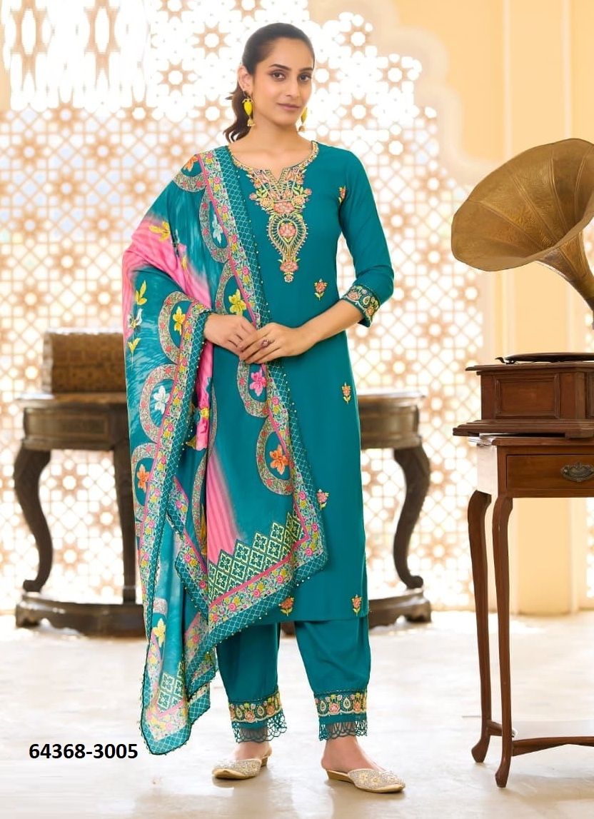 SHANAYA 3 - Catalog # 64368 (Set of 6 Readymade Salwar Suits)