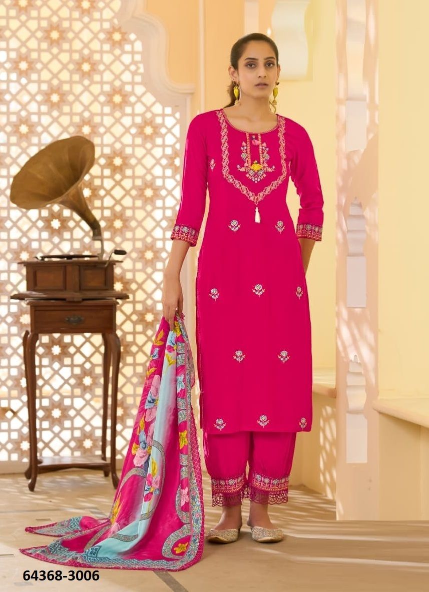 SHANAYA 3 - Catalog # 64368 (Set of 6 Readymade Salwar Suits)