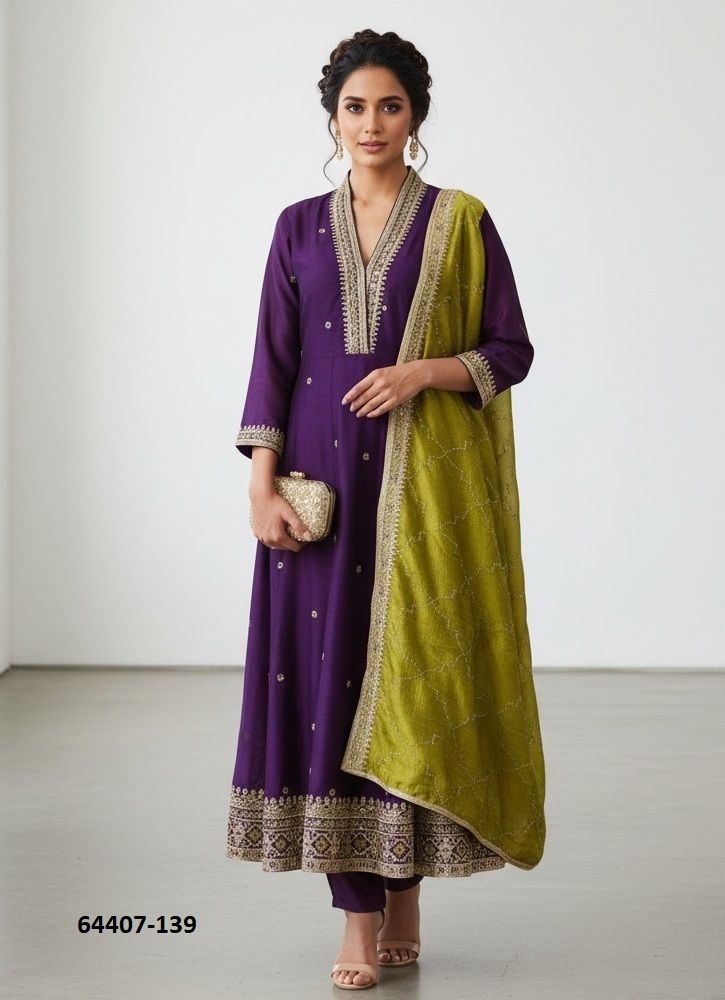 HOF 138 - Catalog # 64407 (Set of 2 Readymade Salwar Suits)