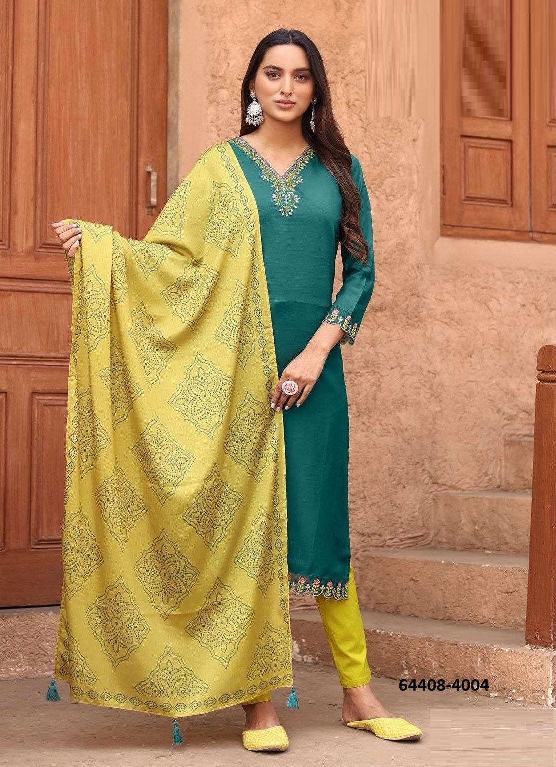 SAGAAI 2 - Catalog # 64408 (Set of 6 Readymade Salwar Suits)