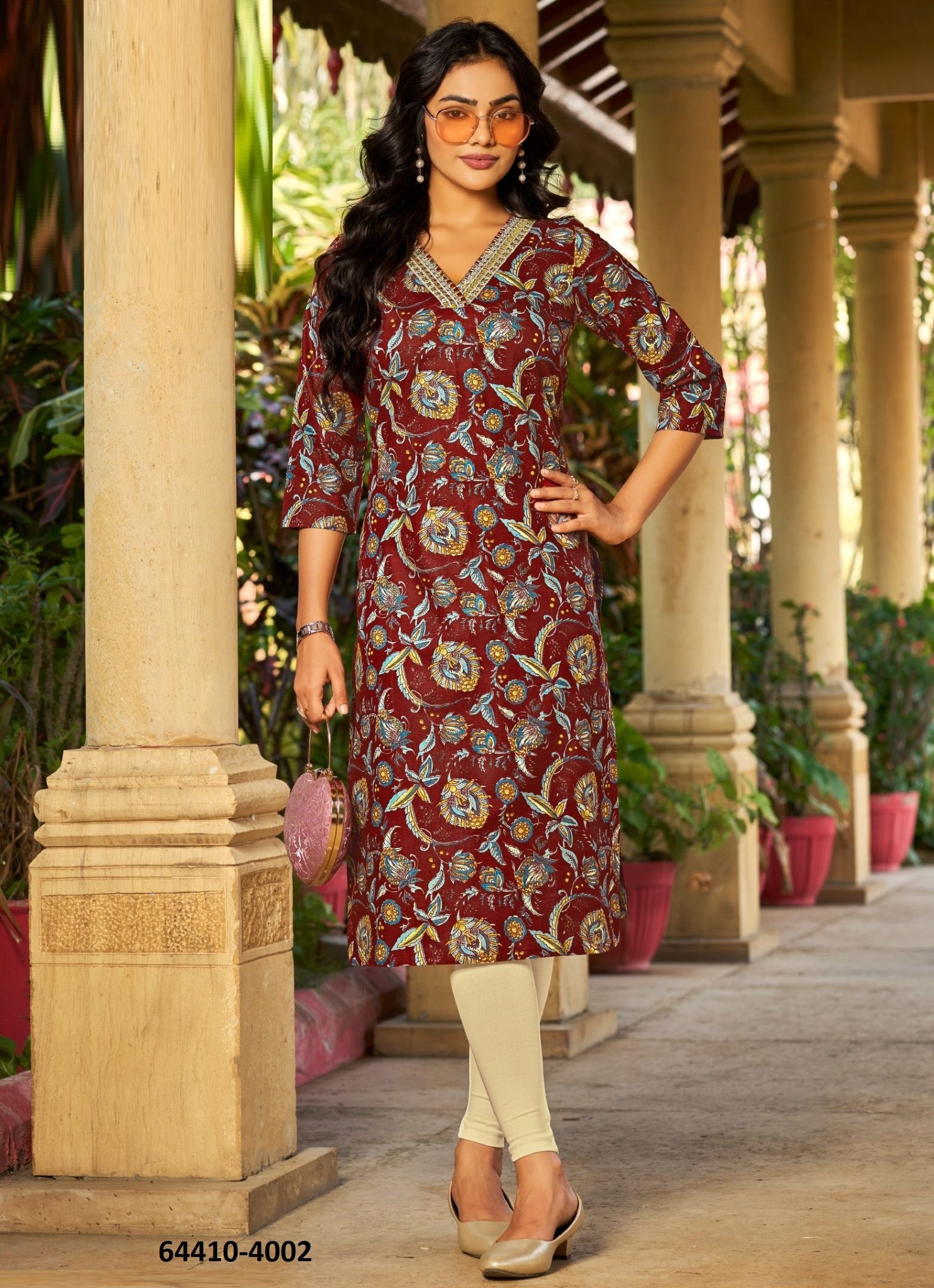 PAHEL 2 - Catalog # 64410 (Set of 10 Readymade Women's Kurtis / Tops)