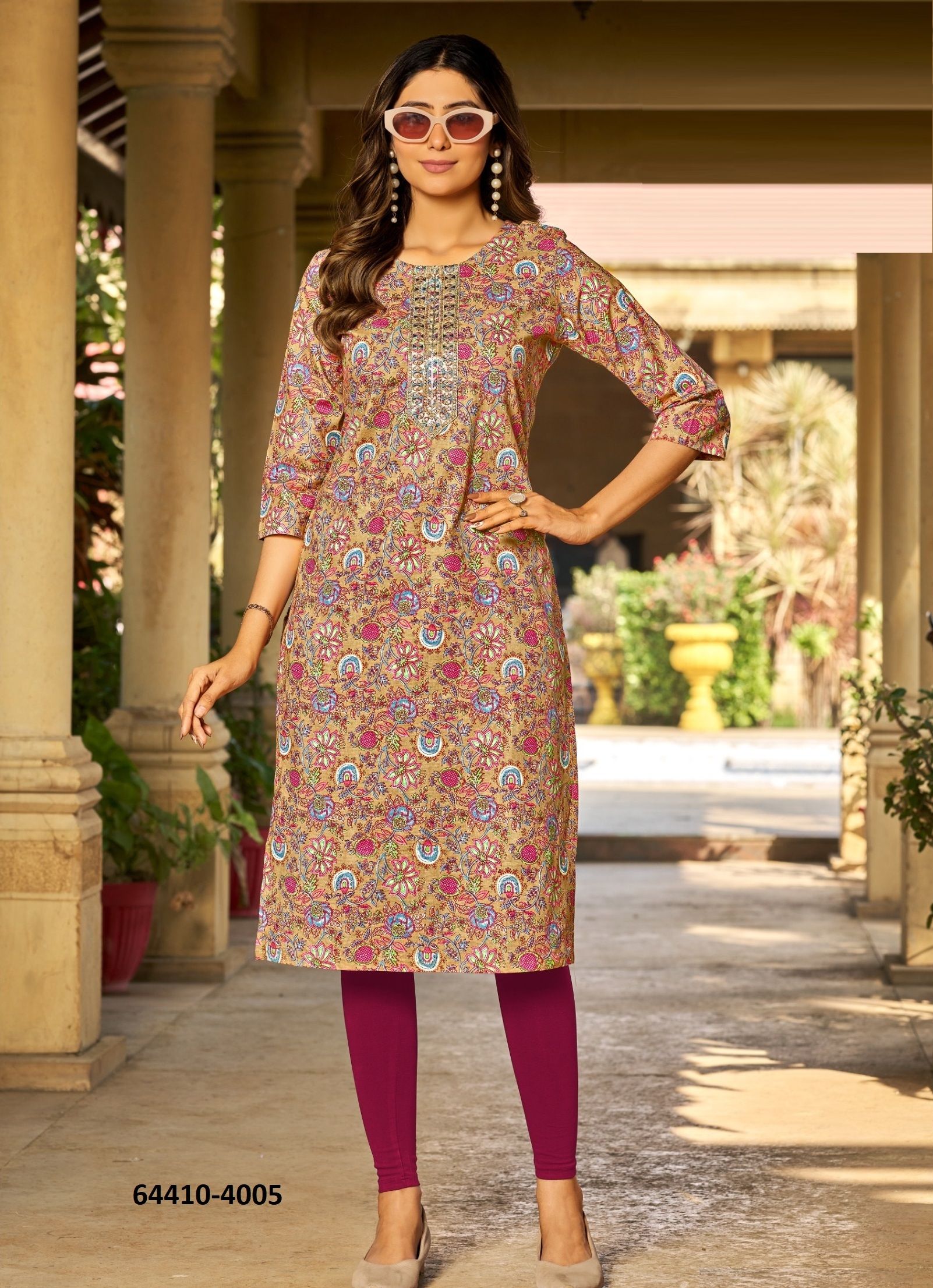 PAHEL 2 - Catalog # 64410 (Set of 10 Readymade Women's Kurtis / Tops)