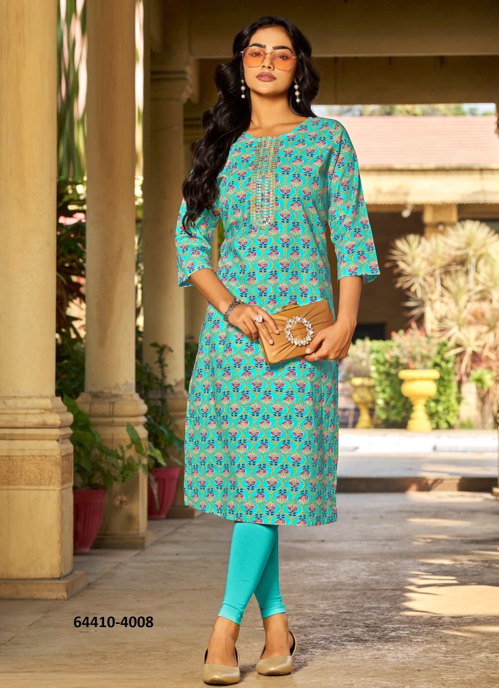 PAHEL 2 - Catalog # 64410 (Set of 10 Readymade Women's Kurtis / Tops)