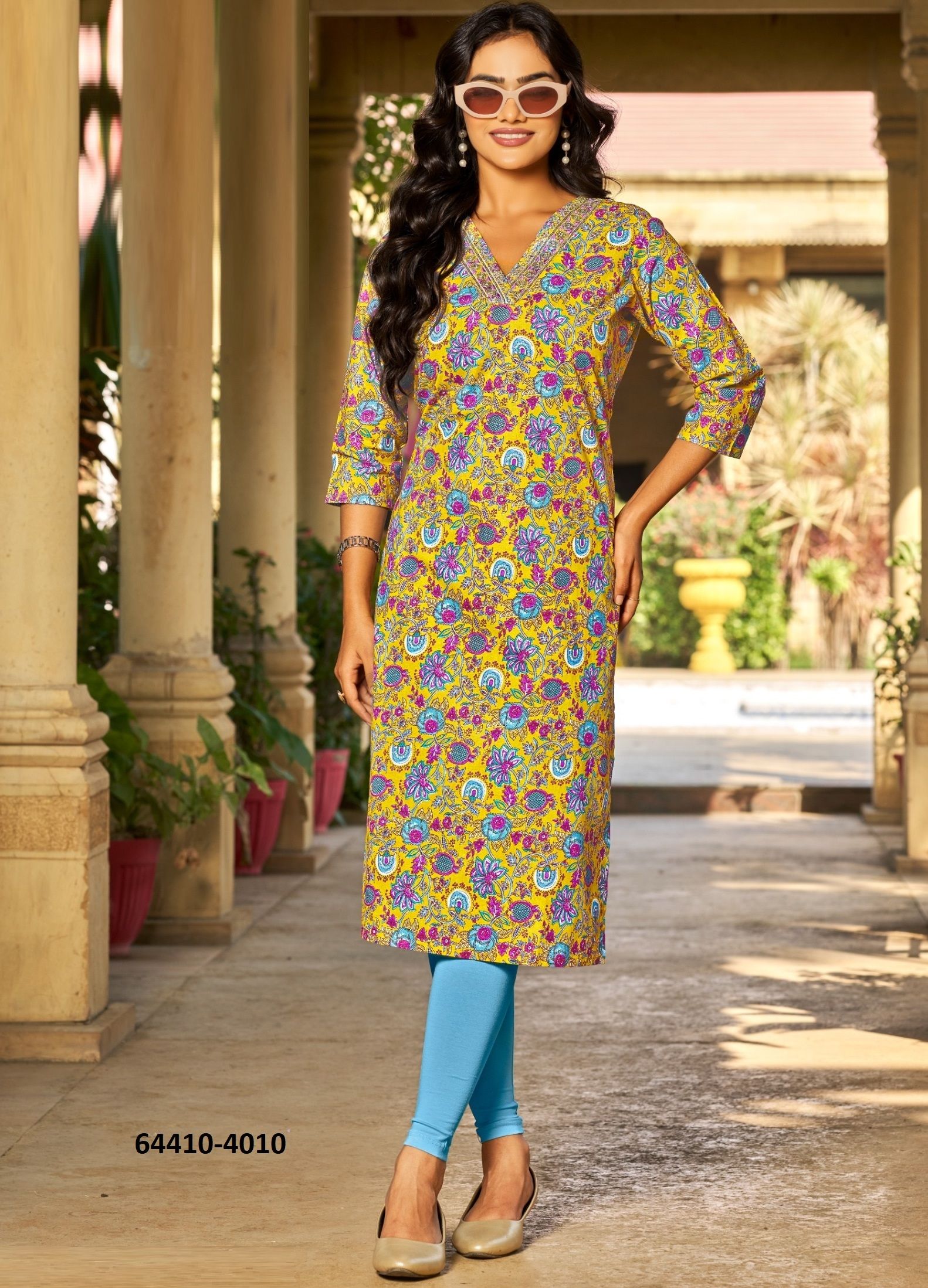 PAHEL 2 - Catalog # 64410 (Set of 10 Readymade Women's Kurtis / Tops)
