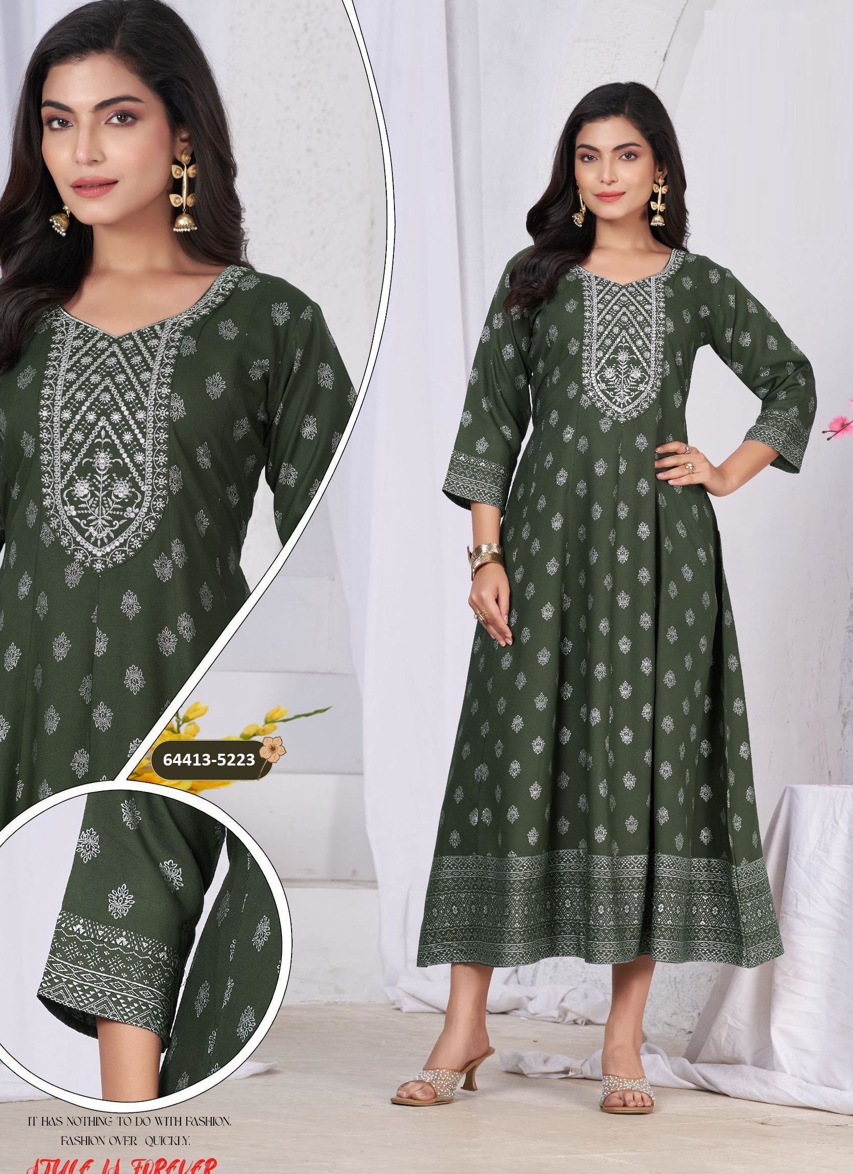 SILVER - Catalog # 64413 (Set of 6 Readymade Women's Kurtis / Tops) SILVER - Catalog # 64413 (Set of 6 Readymade Women's Kurtis / Tops)