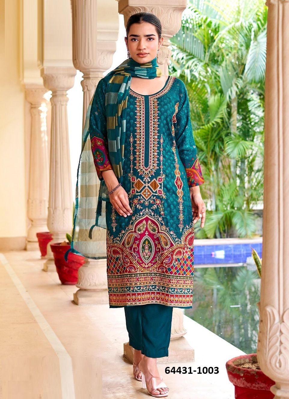 ZIANA 1 - Catalog # 64431 (Set of 6 Readymade Salwar Suits)