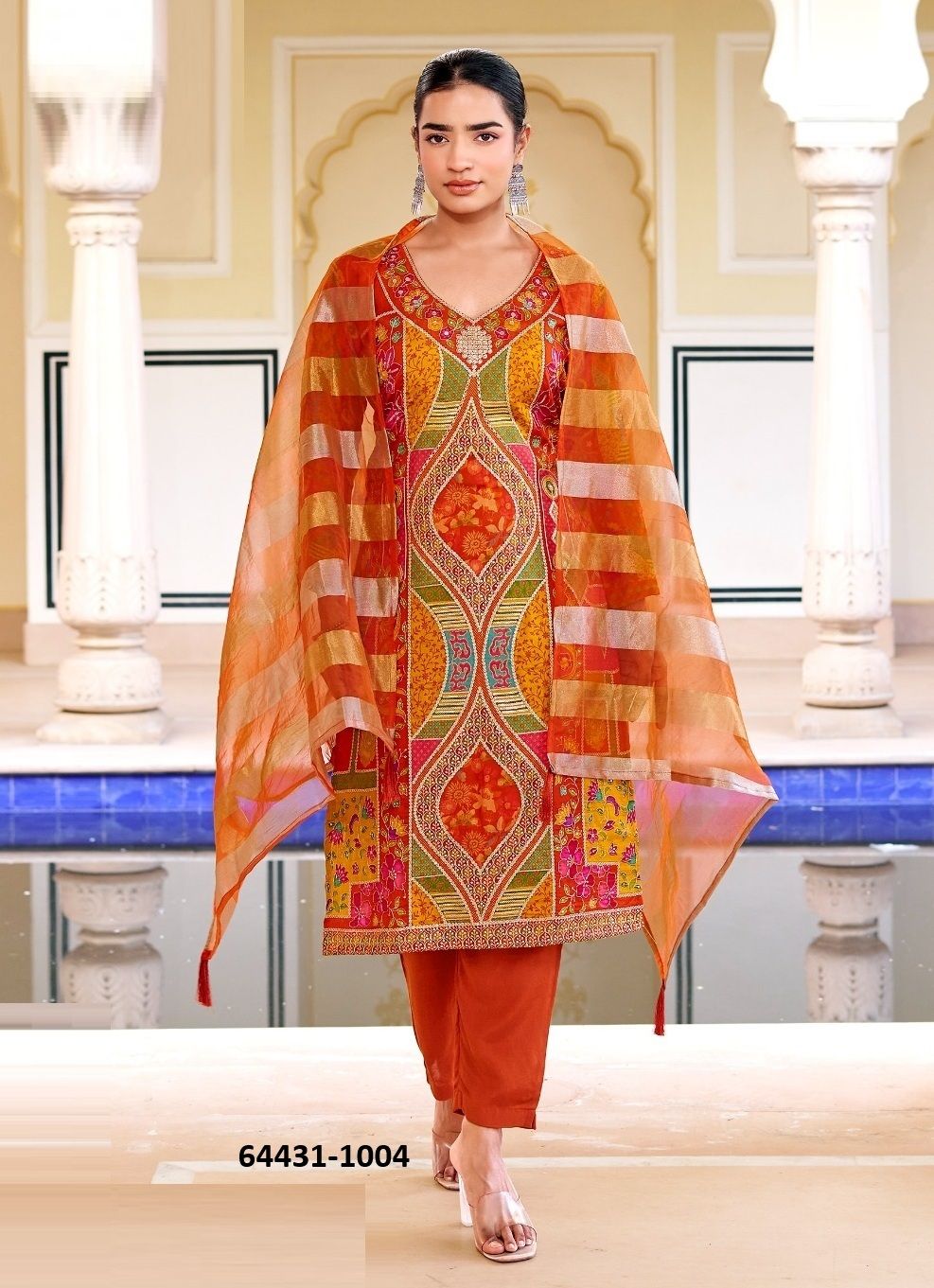 ZIANA 1 - Catalog # 64431 (Set of 6 Readymade Salwar Suits)