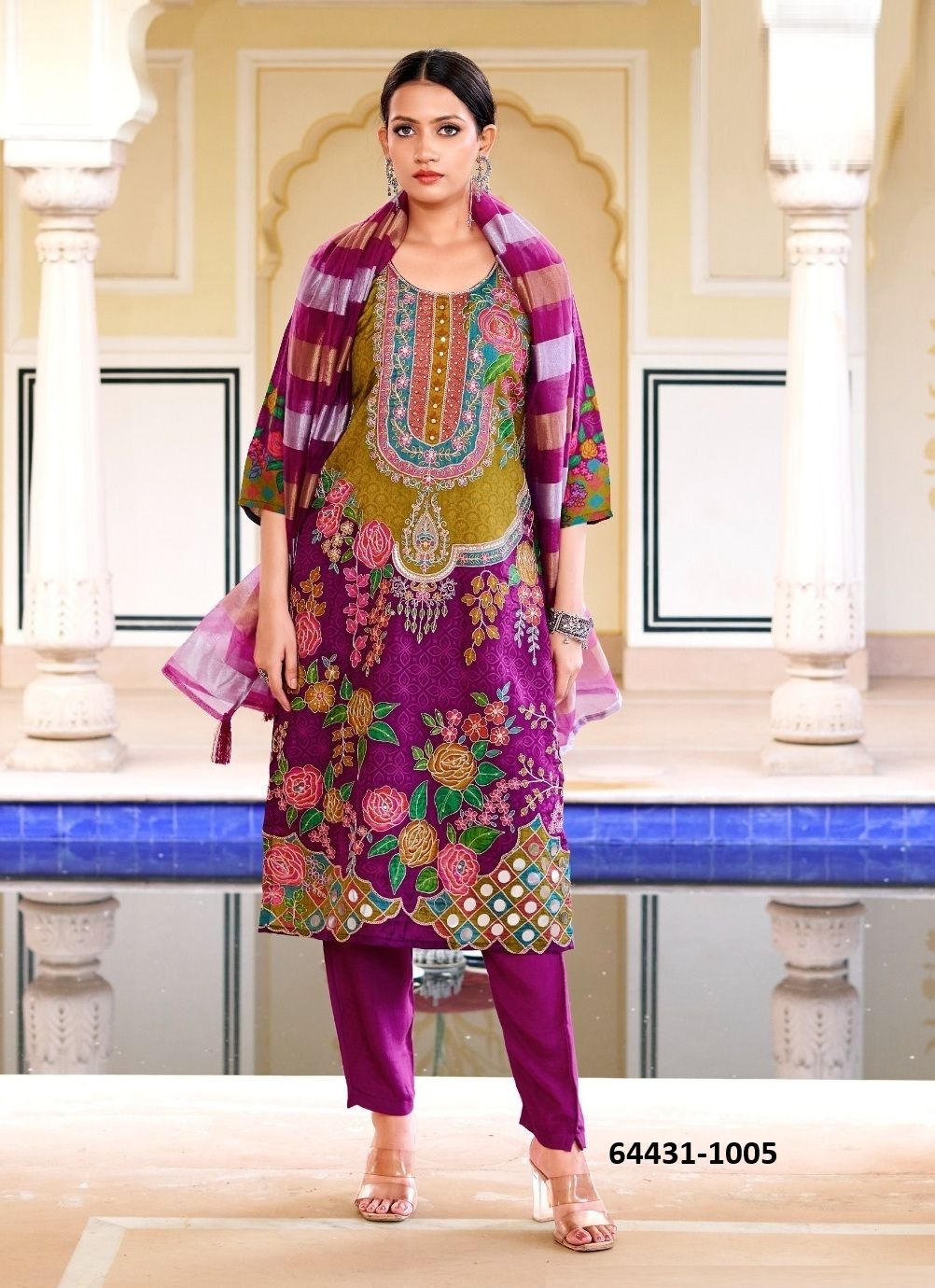 ZIANA 1 - Catalog # 64431 (Set of 6 Readymade Salwar Suits)