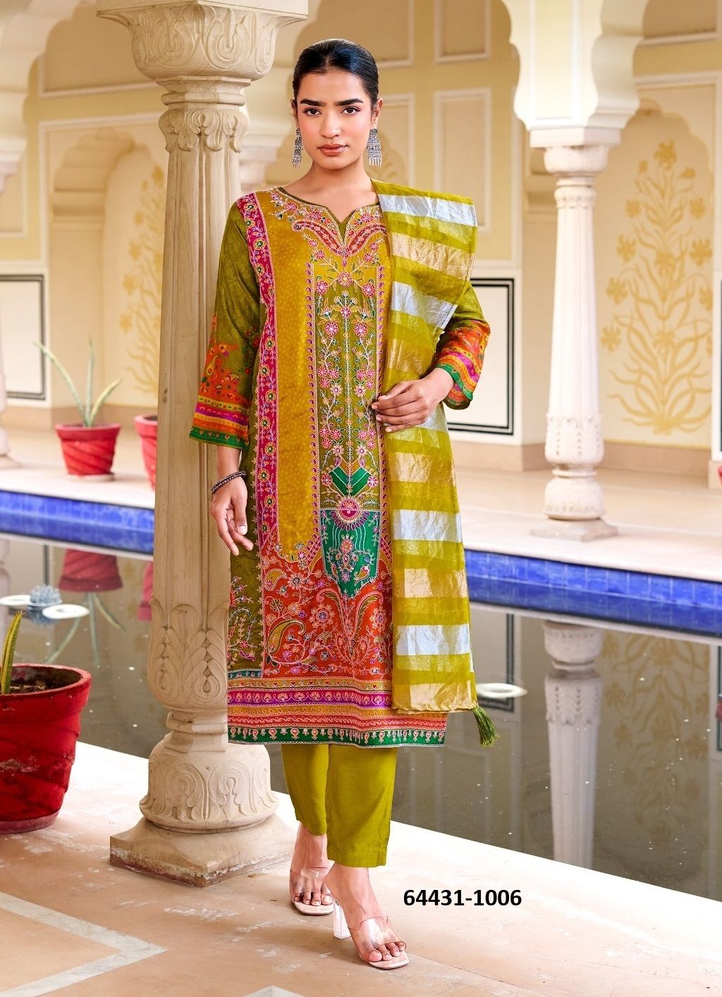 ZIANA 1 - Catalog # 64431 (Set of 6 Readymade Salwar Suits)
