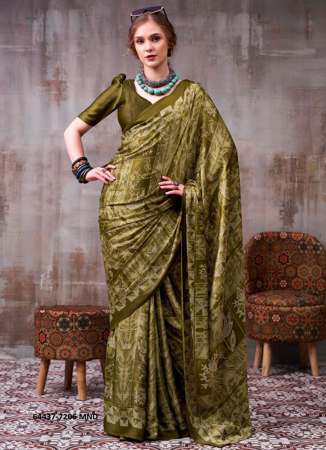 KASHVIYA 7206 - Catalog # 64437 (Set of 4 Sarees)