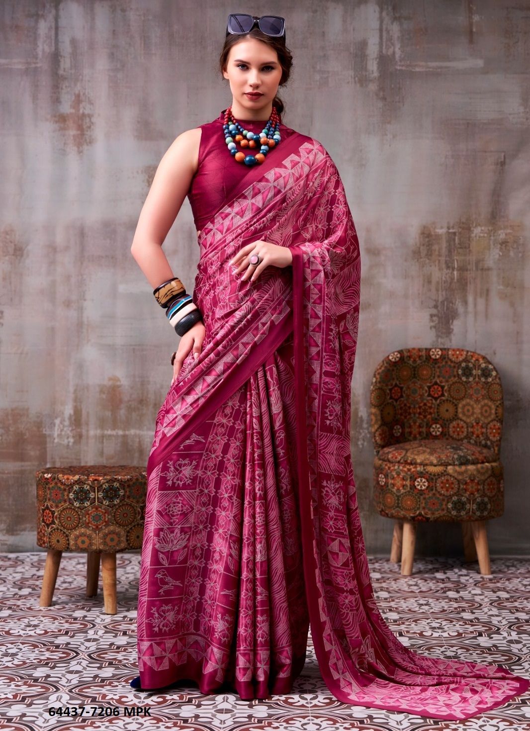 KASHVIYA 7206 - Catalog # 64437 (Set of 4 Sarees)
