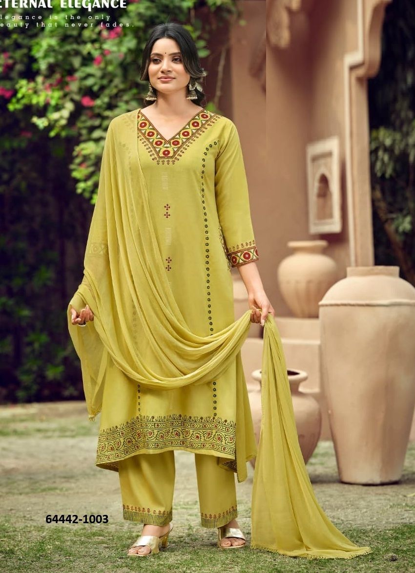 SAANVI - Catalog # 64442 (Set of 6 Readymade Salwar Suits) SAANVI - Catalog # 64442 (Set of 6 Readymade Salwar Suits)
