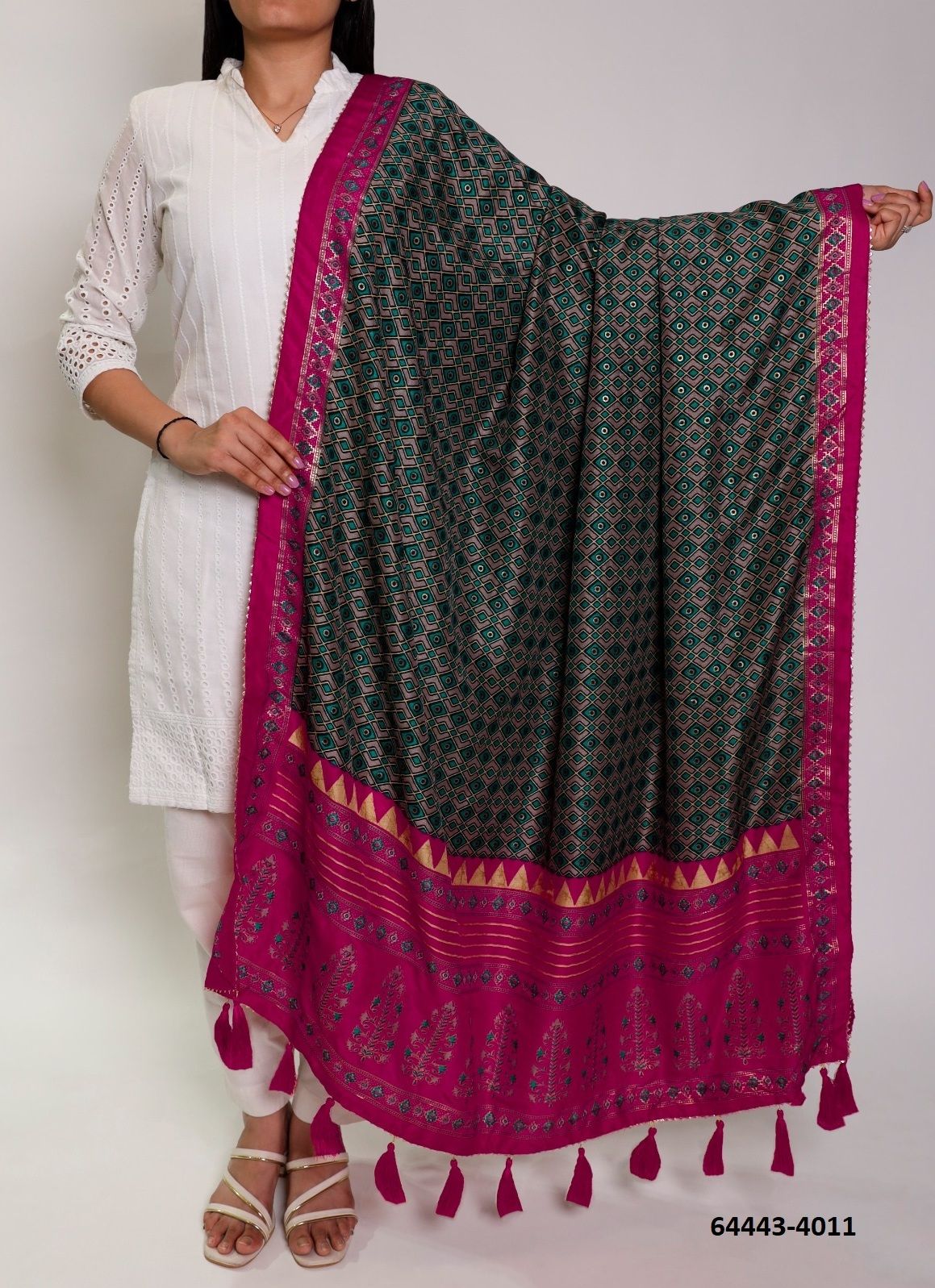 TUSSER SILK 4001 - Catalog # 64443 (Set of 16 Only Dupattas) TUSSER SILK 4001 - Catalog # 64443 (Set of 16 Only Dupattas)