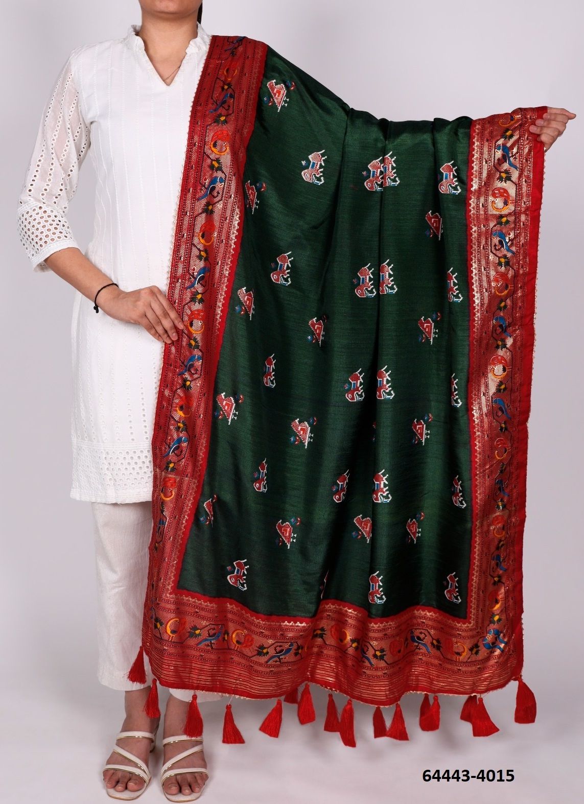 TUSSER SILK 4001 - Catalog # 64443 (Set of 16 Only Dupattas) TUSSER SILK 4001 - Catalog # 64443 (Set of 16 Only Dupattas)
