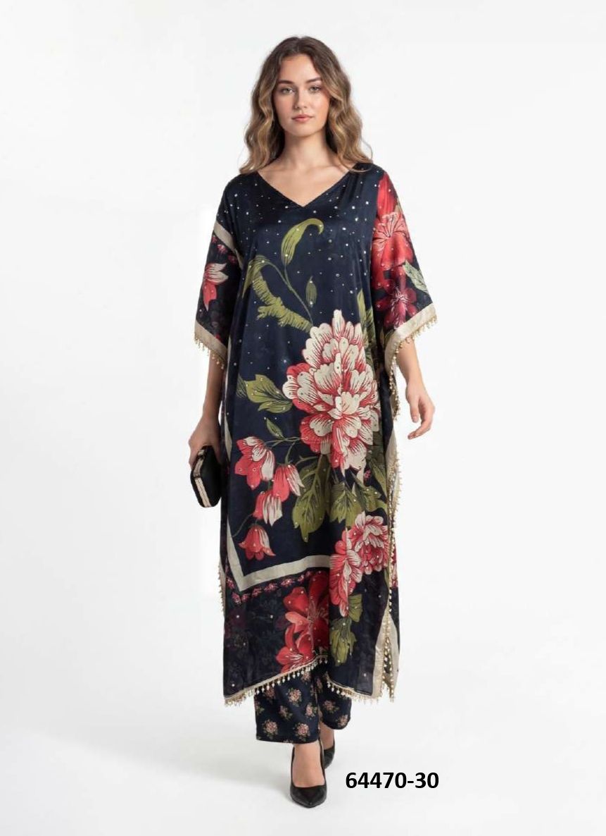 KAFTAN CO-ORD SET VALUE ADDITION 5 - Catalog # 64470 (Set of 6 Tops With Bottoms) KAFTAN CO-ORD SET VALUE ADDITION 5 - Catalog # 64470 (Set of 6 Tops With Bottoms)