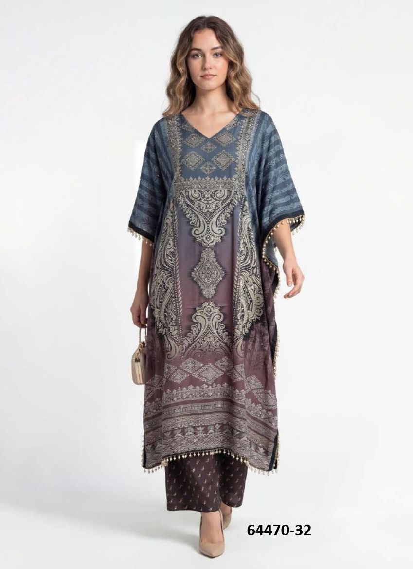 KAFTAN CO-ORD SET VALUE ADDITION 5 - Catalog # 64470 (Set of 6 Tops With Bottoms) KAFTAN CO-ORD SET VALUE ADDITION 5 - Catalog # 64470 (Set of 6 Tops With Bottoms)