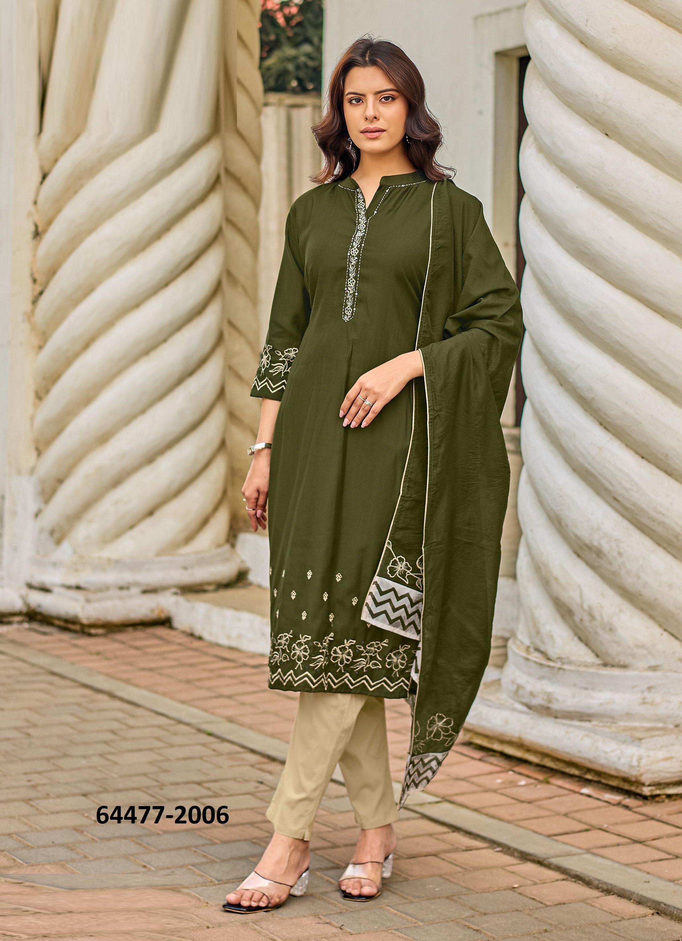 ROOPKALA - Catalog # 64477 (Set of 6 Readymade Salwar Suits)
