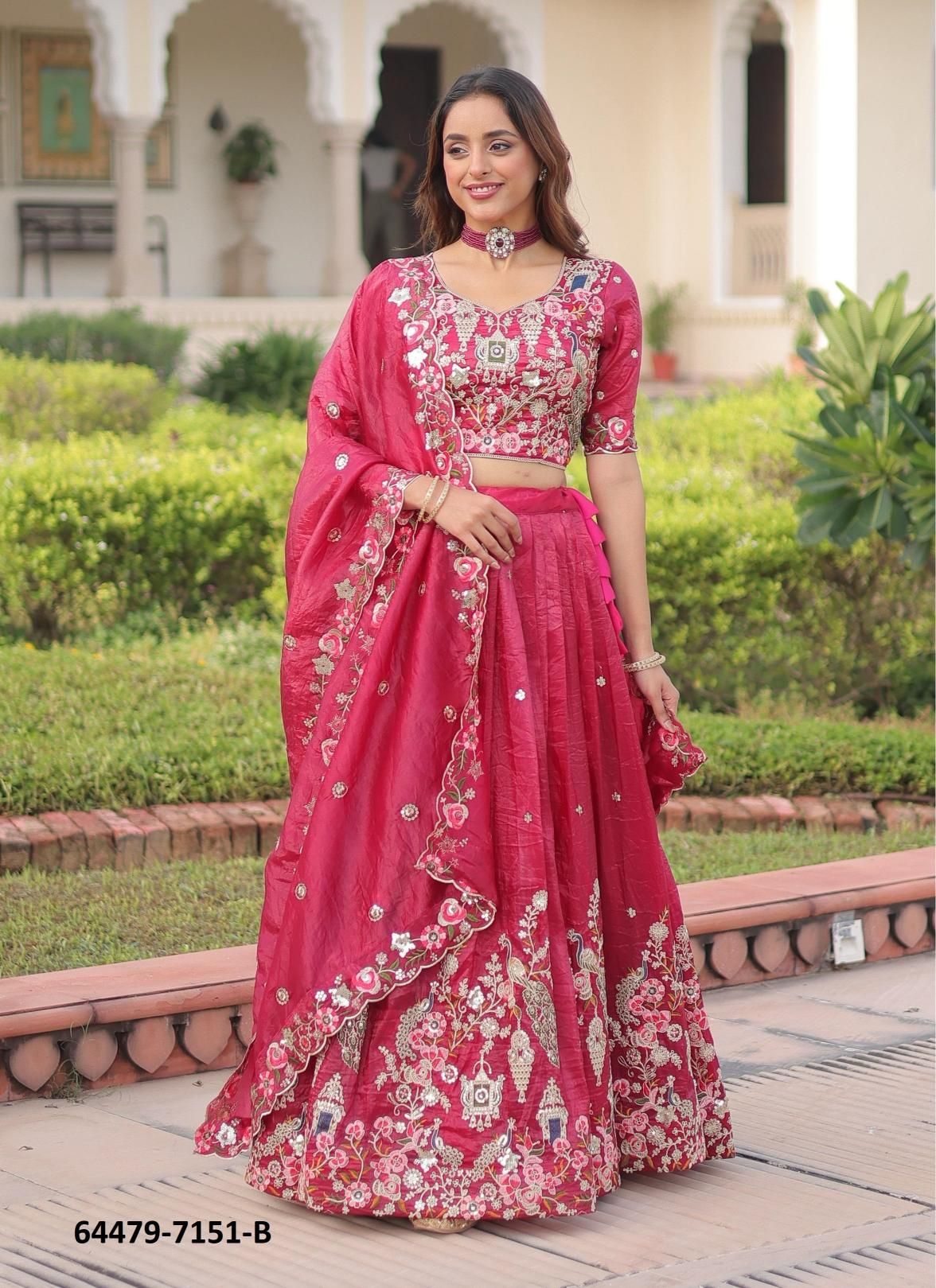 SERIES 7151 - Catalog # 64479 (Set of 2 Semi-Stitched Lehengas) SERIES 7151 - Catalog # 64479 (Set of 2 Semi-Stitched Lehengas)