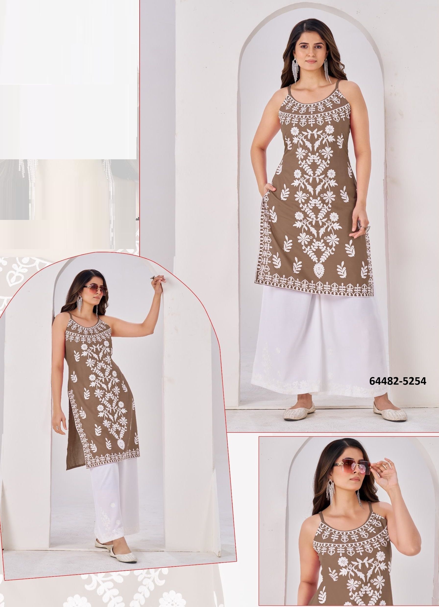 ATHENA 3 - Catalog # 64482 (Set of 6 Readymade Women's Kurtis / Tops)