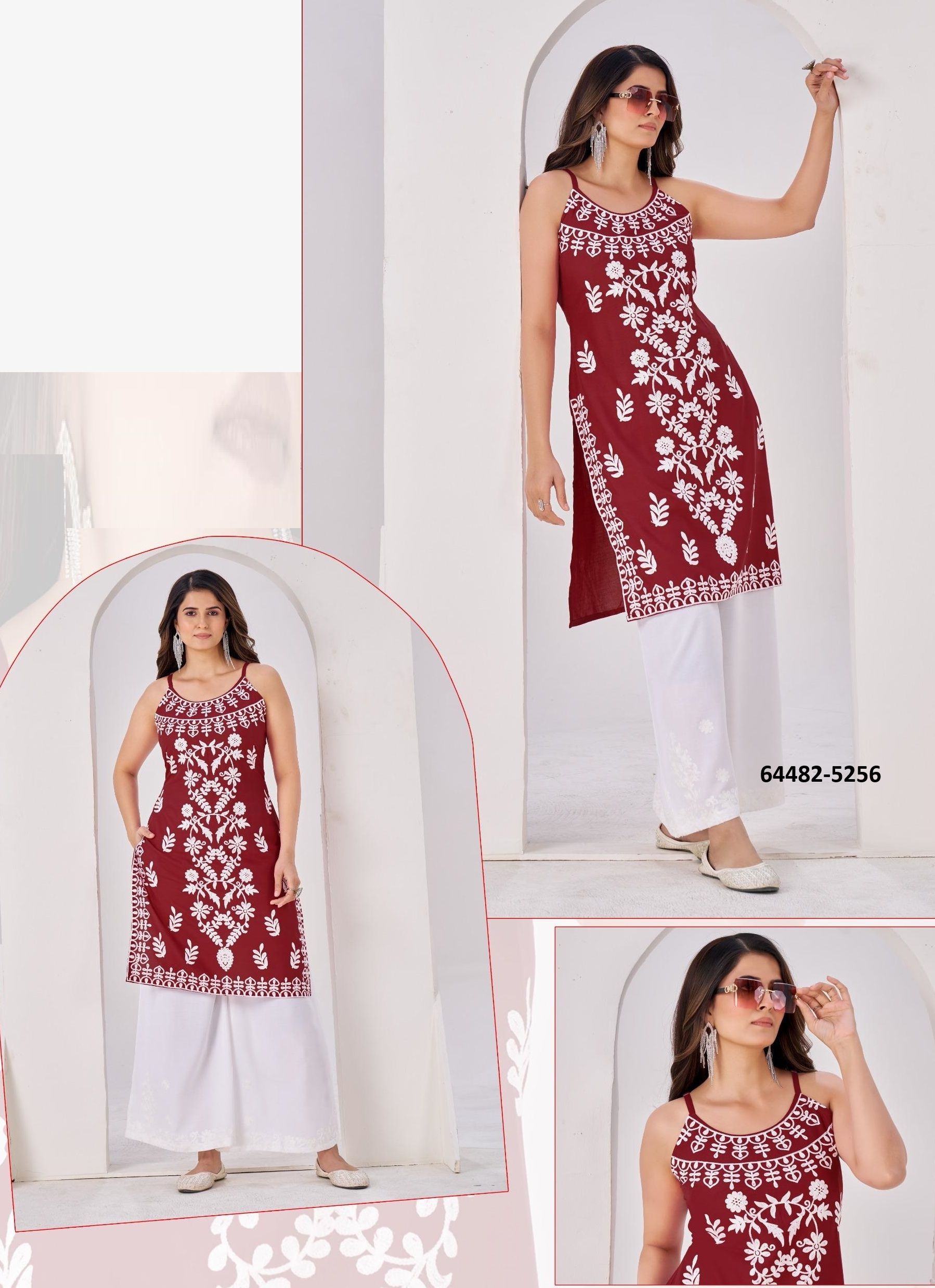 ATHENA 3 - Catalog # 64482 (Set of 6 Readymade Women's Kurtis / Tops)