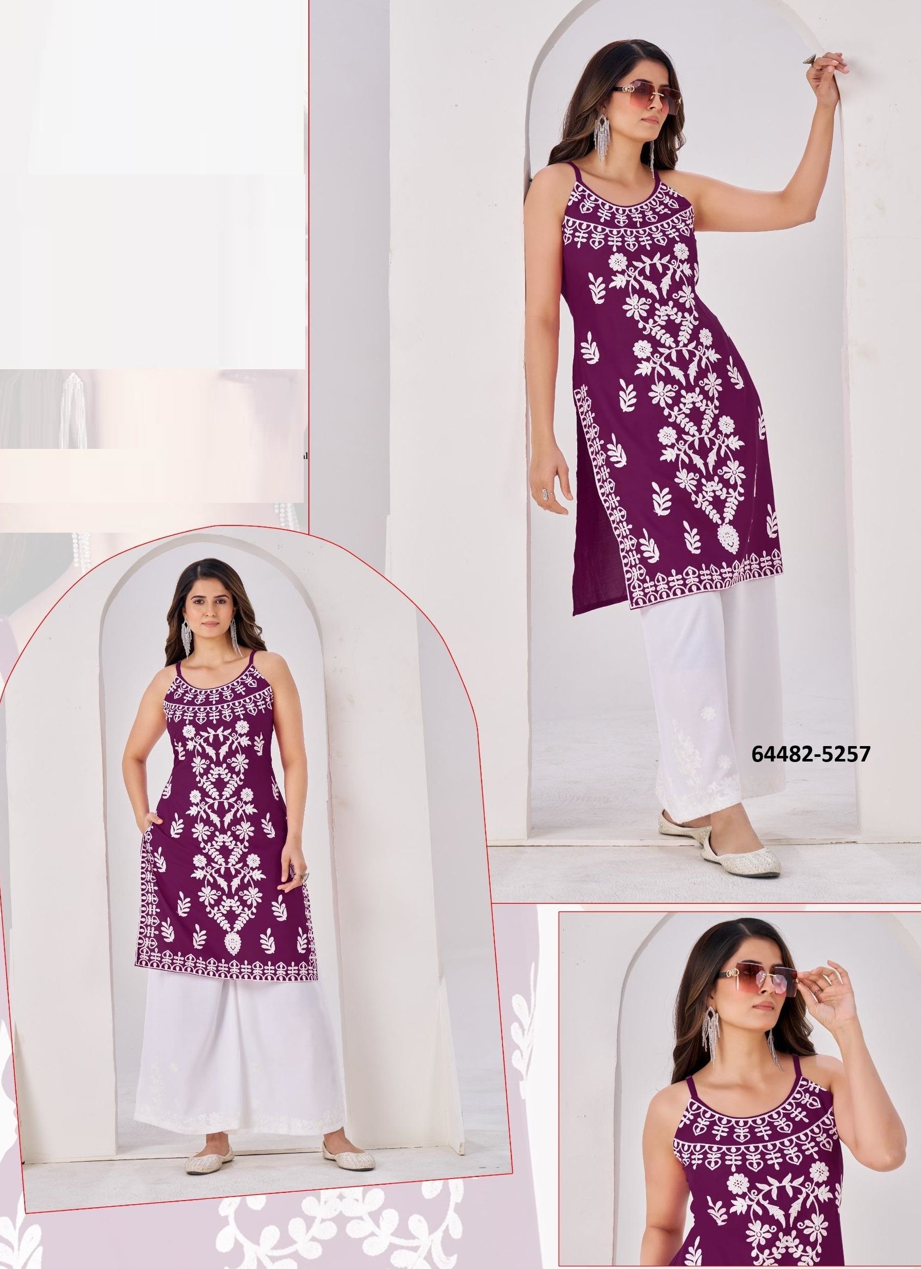 ATHENA 3 - Catalog # 64482 (Set of 6 Readymade Women's Kurtis / Tops)