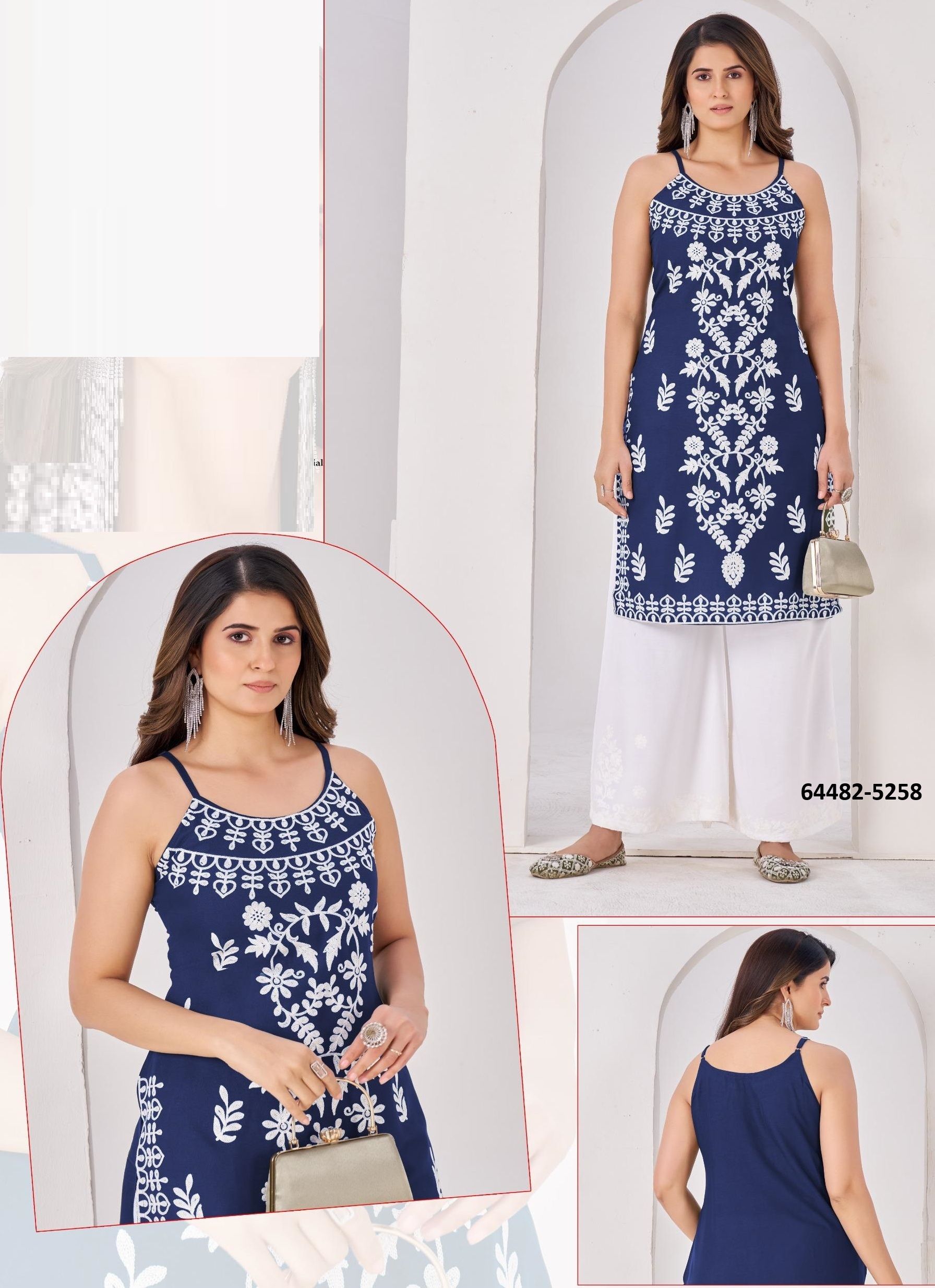 ATHENA 3 - Catalog # 64482 (Set of 6 Readymade Women's Kurtis / Tops)