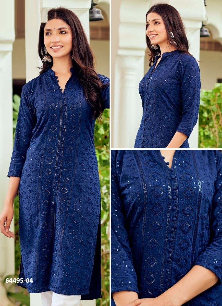 7-STAR - Catalog # 64495 (Set of 7 SIZE-SETS [Readymade Women's Kurtis / Tops])