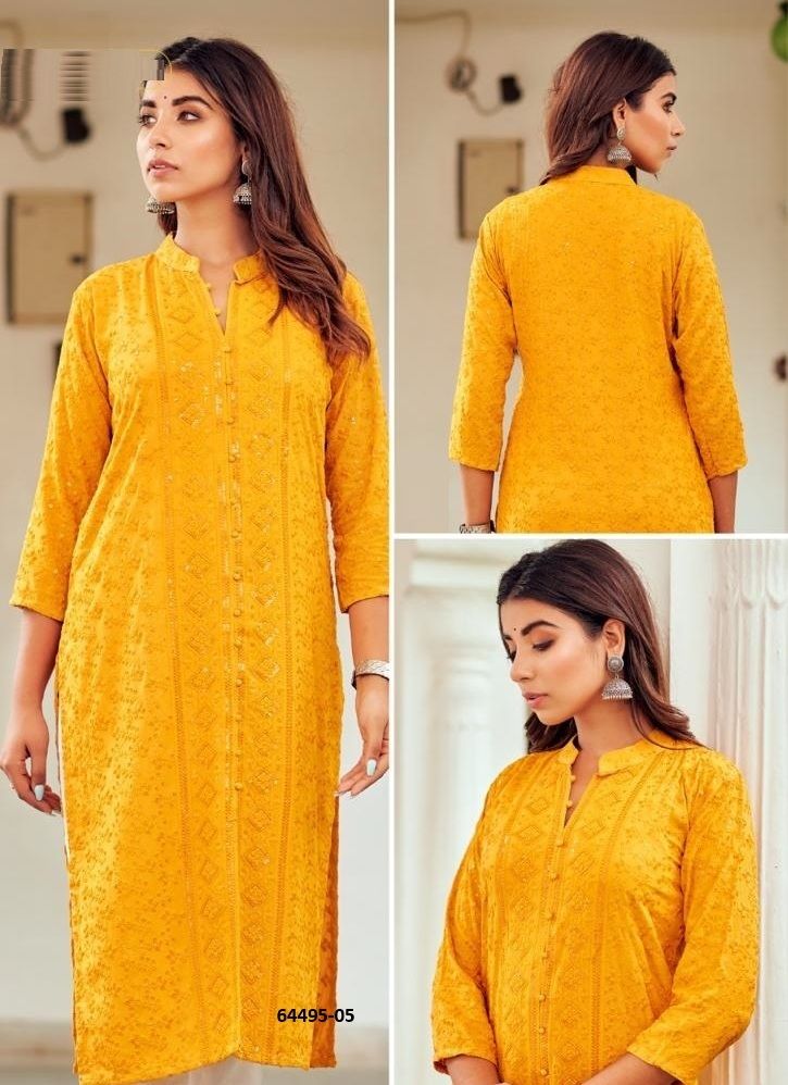 7-STAR - Catalog # 64495 (Set of 7 SIZE-SETS [Readymade Women's Kurtis / Tops])