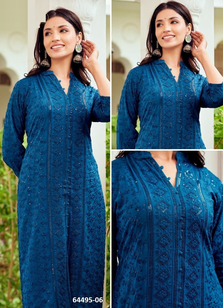 7-STAR - Catalog # 64495 (Set of 7 SIZE-SETS [Readymade Women's Kurtis / Tops])
