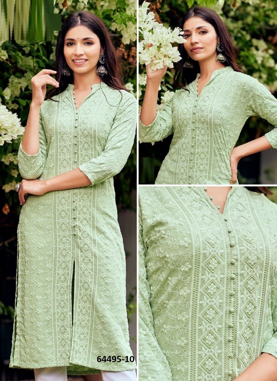 7-STAR - Catalog # 64495 (Set of 7 SIZE-SETS [Readymade Women's Kurtis / Tops])