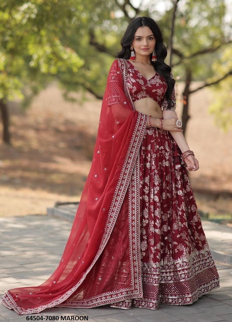 SERIES 7080 - Catalog # 64504 (Set of 6 Semi-Stitched Lehengas) SERIES 7080 - Catalog # 64504 (Set of 6 Semi-Stitched Lehengas)