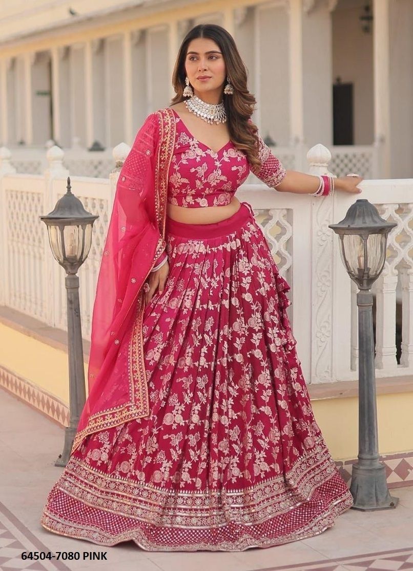 SERIES 7080 - Catalog # 64504 (Set of 6 Semi-Stitched Lehengas) SERIES 7080 - Catalog # 64504 (Set of 6 Semi-Stitched Lehengas)