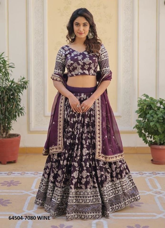 SERIES 7080 - Catalog # 64504 (Set of 6 Semi-Stitched Lehengas) SERIES 7080 - Catalog # 64504 (Set of 6 Semi-Stitched Lehengas)