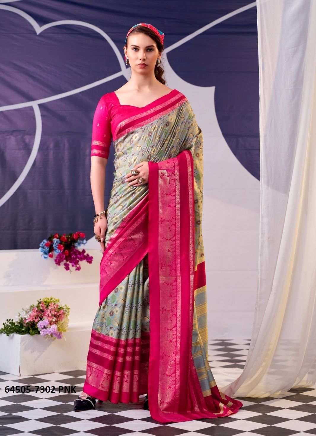 TRISHA 7302 - Catalog # 64505 (Set of 4 Sarees)