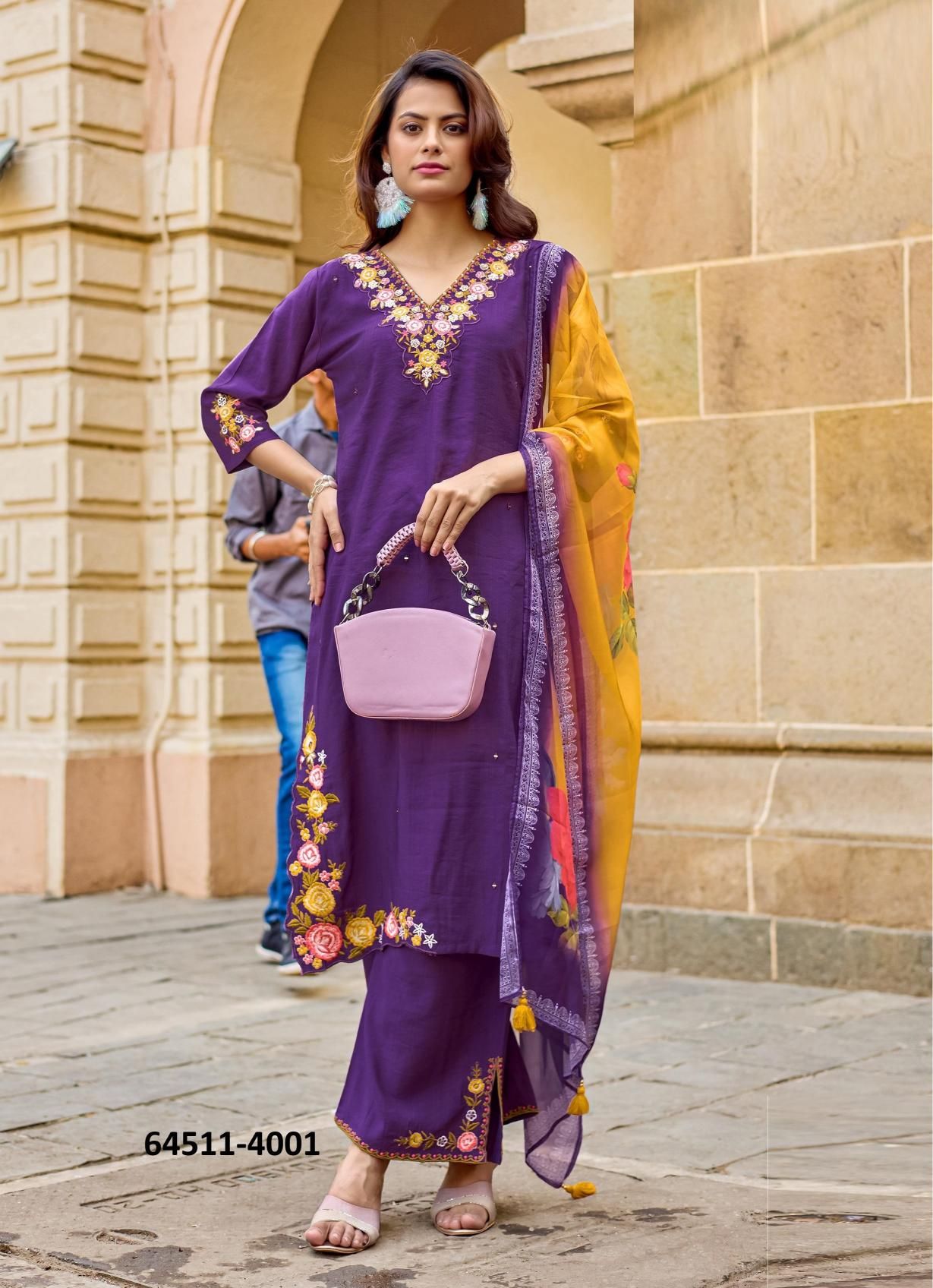 VAARI - Catalog # 64511 (Set of 4 Readymade Salwar Suits) VAARI - Catalog # 64511 (Set of 4 Readymade Salwar Suits)