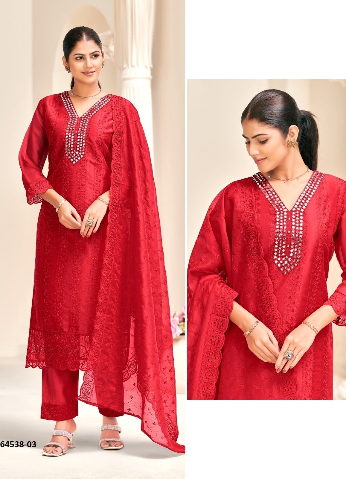 CHERRY - Catalog # 64538 (Set of 4 SIZE-SETS [Readymade Salwar Suits])