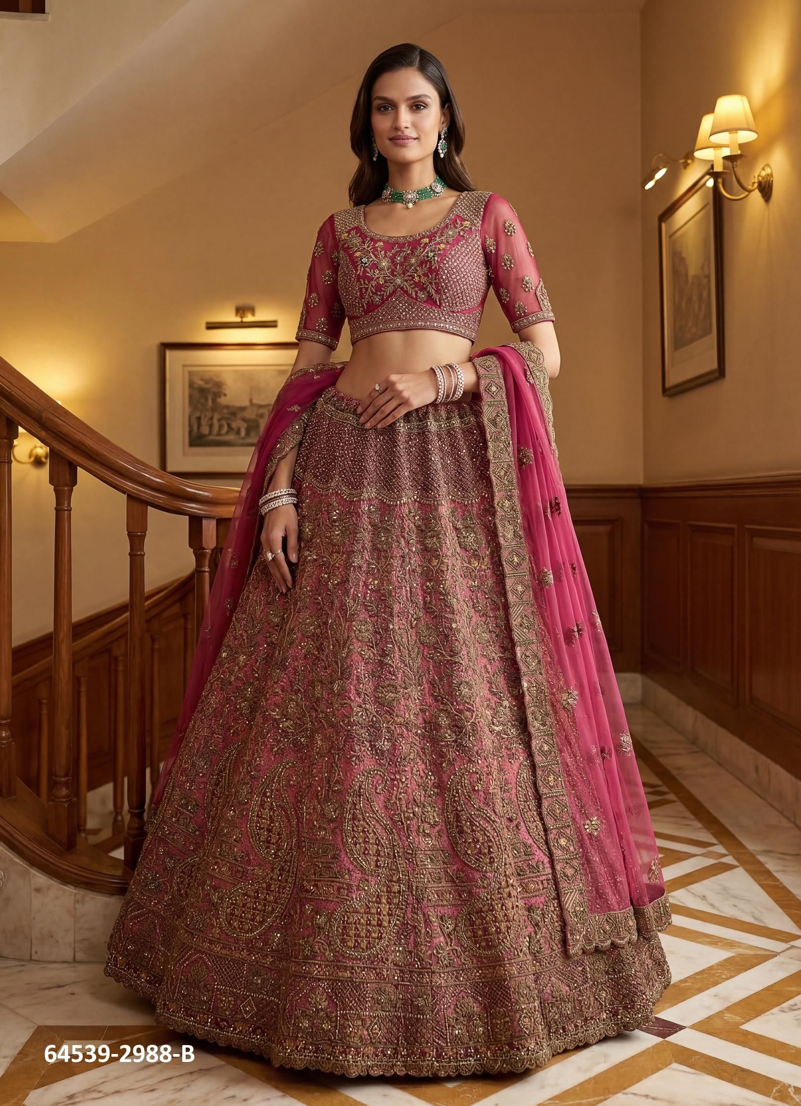 SERIES 2988 - Catalog # 64539 (Set of 4 Semi-Stitched Lehengas) SERIES 2988 - Catalog # 64539 (Set of 4 Semi-Stitched Lehengas)