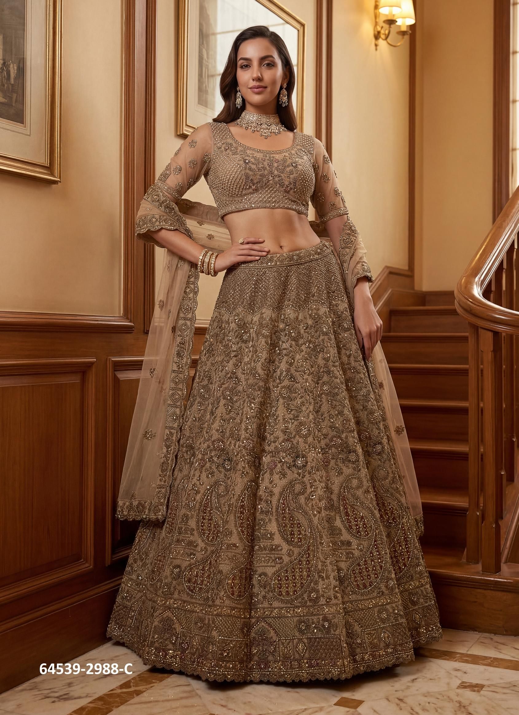 SERIES 2988 - Catalog # 64539 (Set of 4 Semi-Stitched Lehengas) SERIES 2988 - Catalog # 64539 (Set of 4 Semi-Stitched Lehengas)