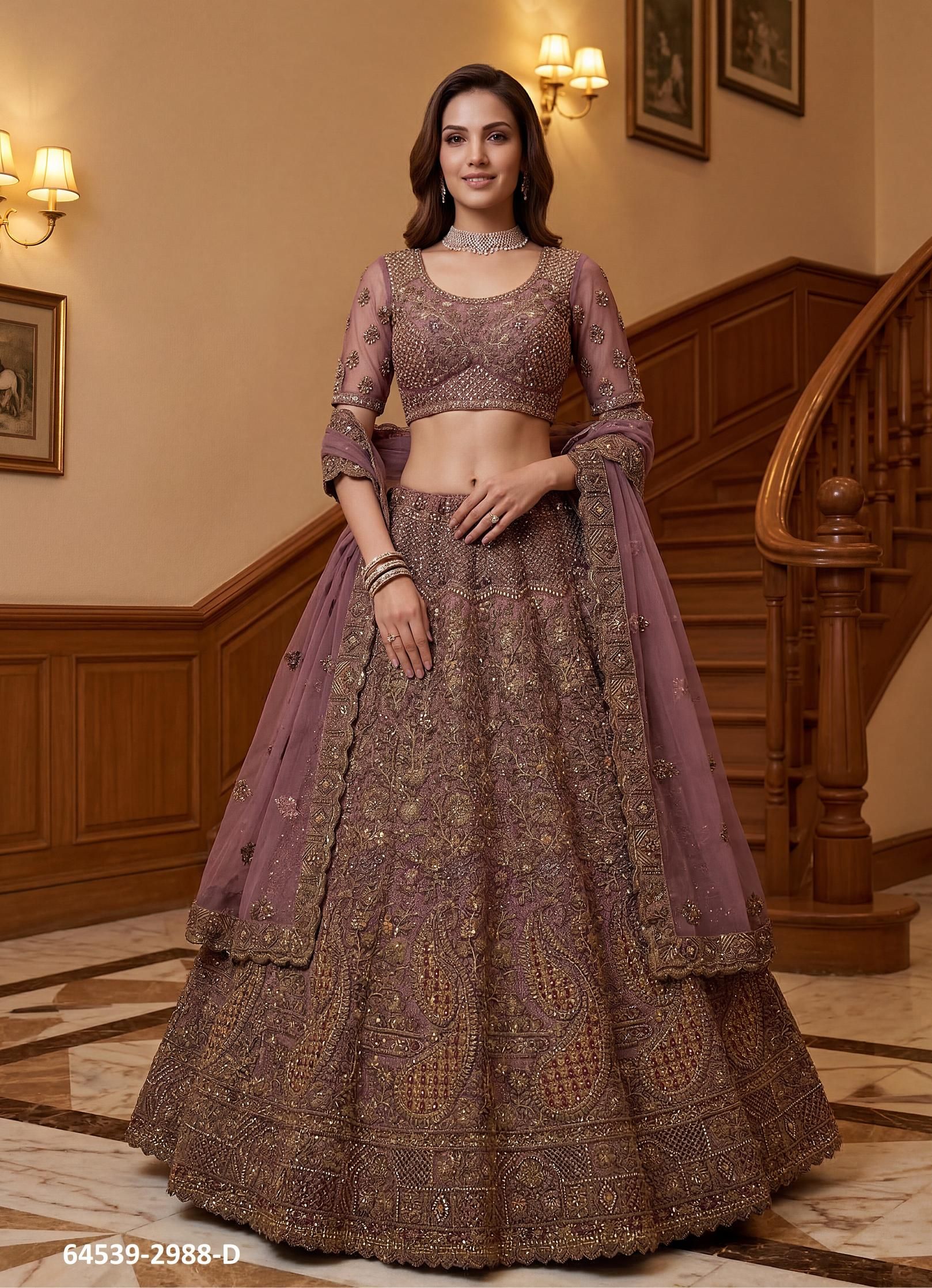 SERIES 2988 - Catalog # 64539 (Set of 4 Semi-Stitched Lehengas) SERIES 2988 - Catalog # 64539 (Set of 4 Semi-Stitched Lehengas)