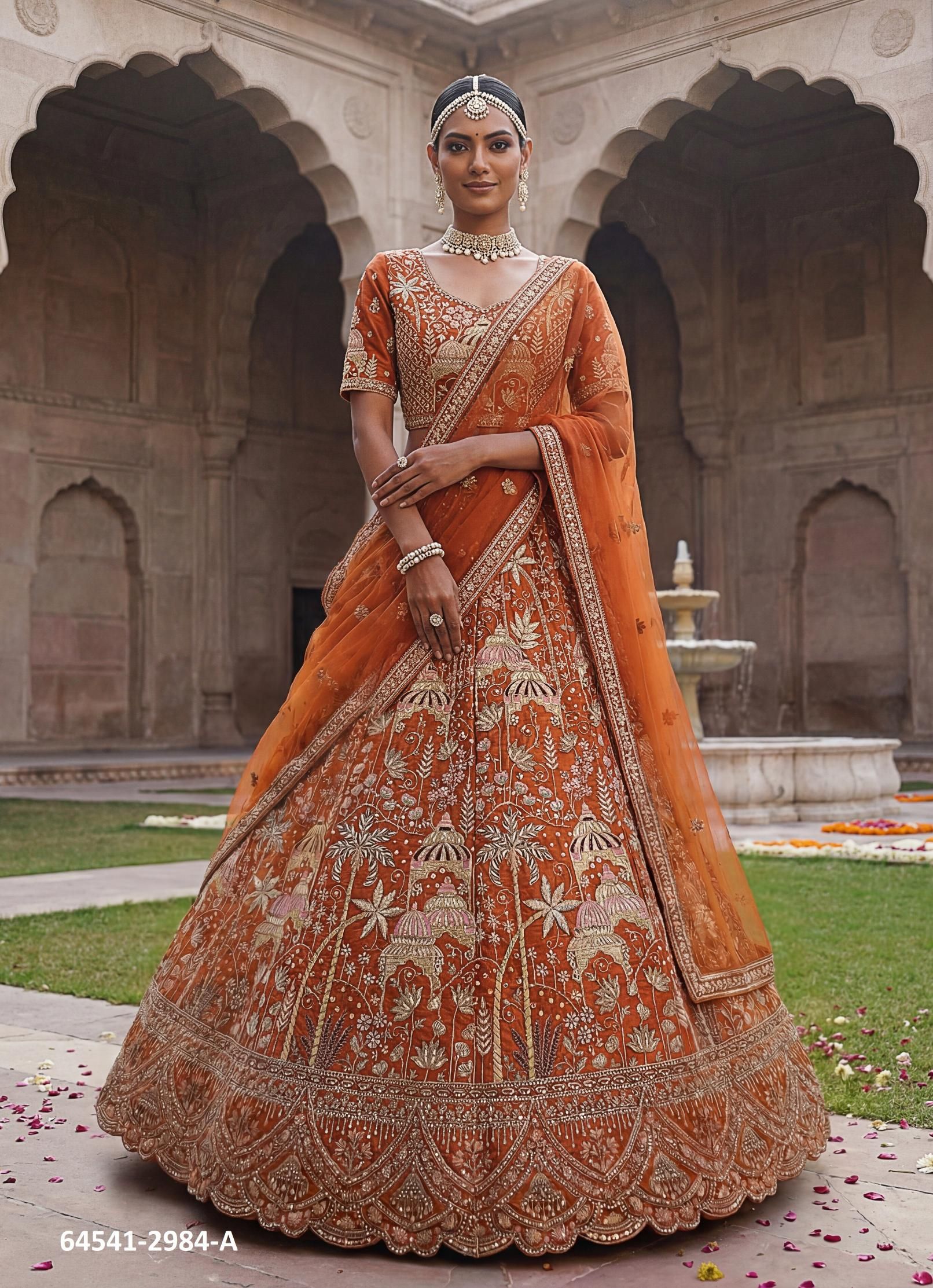 SERIES 2984 - Catalog # 64541 (Set of 3 Semi-Stitched Lehengas) SERIES 2984 - Catalog # 64541 (Set of 3 Semi-Stitched Lehengas)
