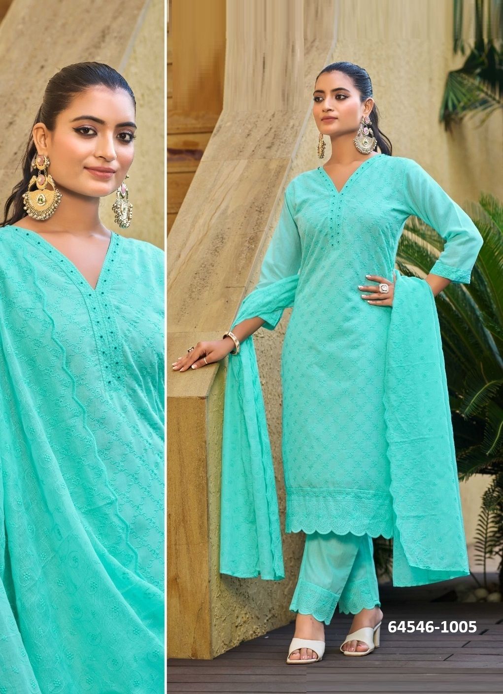 NIDHI - Catalog # 64546 (Set of 4 SIZE-SETS [Readymade Salwar Suits])