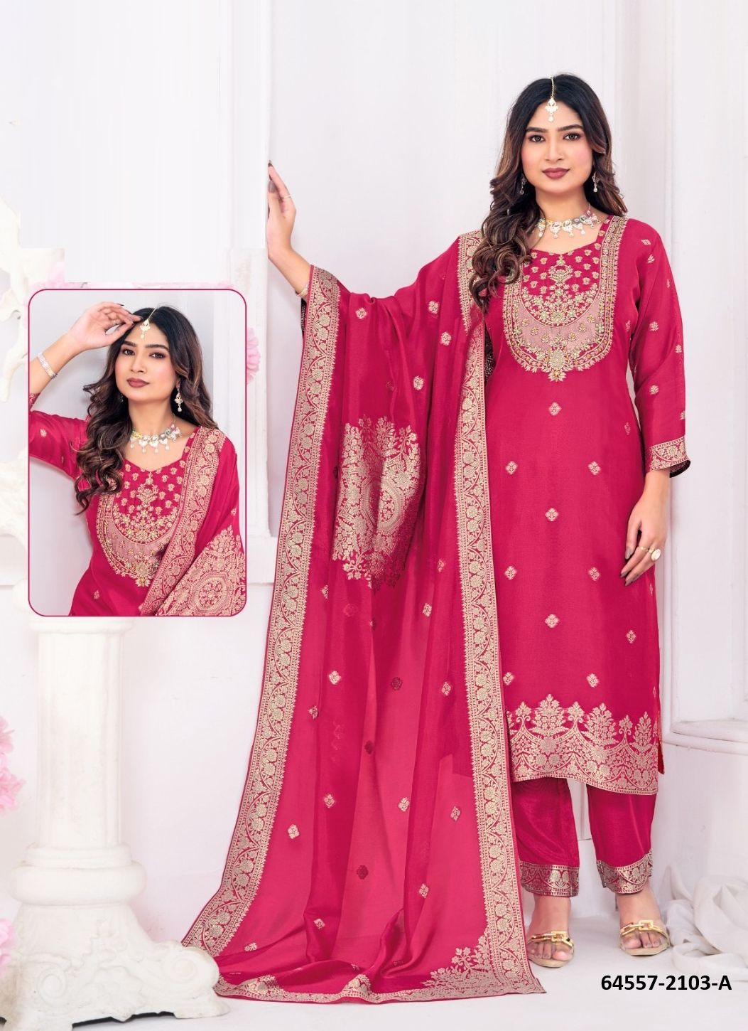 KOMAL - Catalog # 64557 (Set of 4 SIZE-SETS [Readymade Salwar Suits])