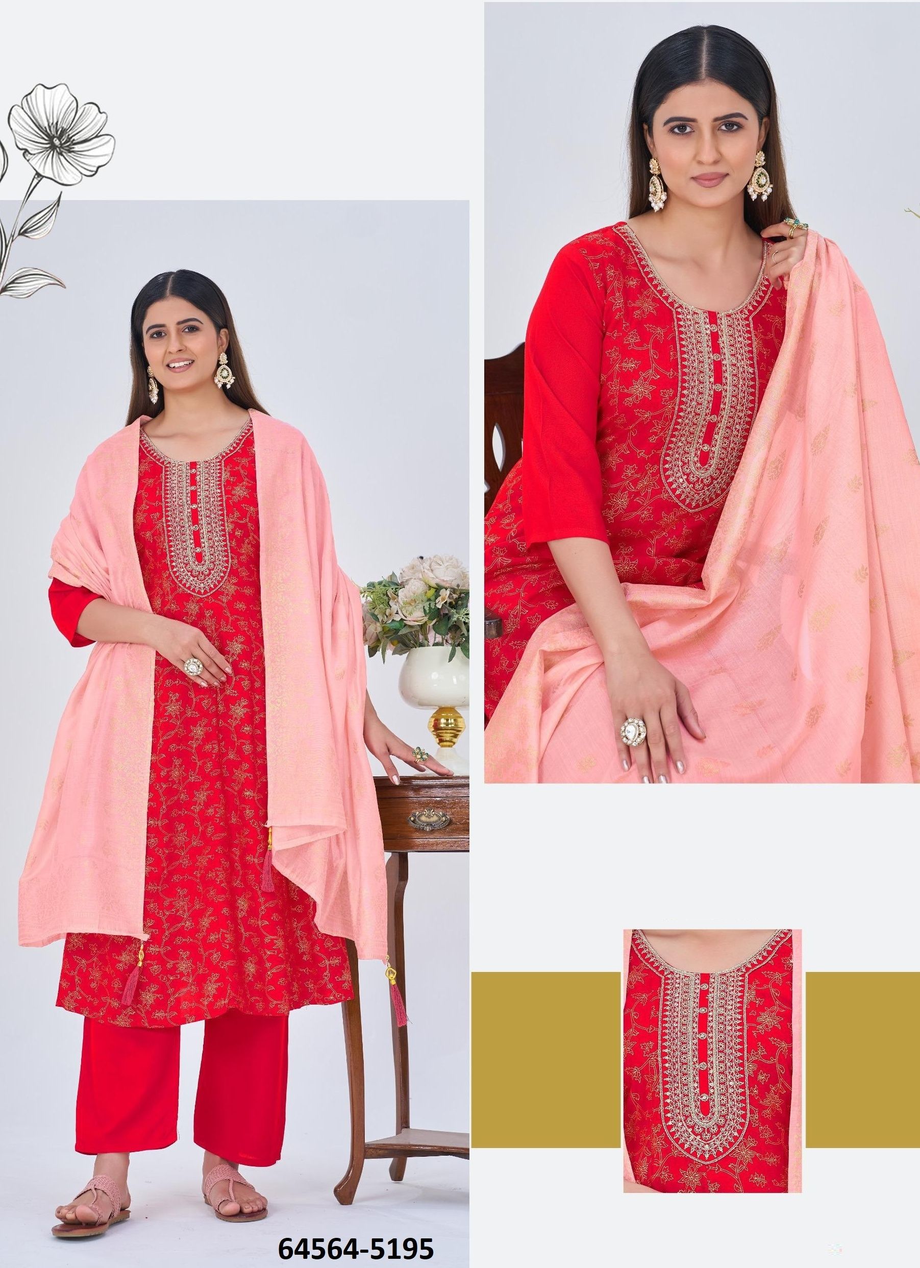 AAROHI - Catalog # 64564 (Set of 4 Readymade Salwar Suits) AAROHI - Catalog # 64564 (Set of 4 Readymade Salwar Suits)